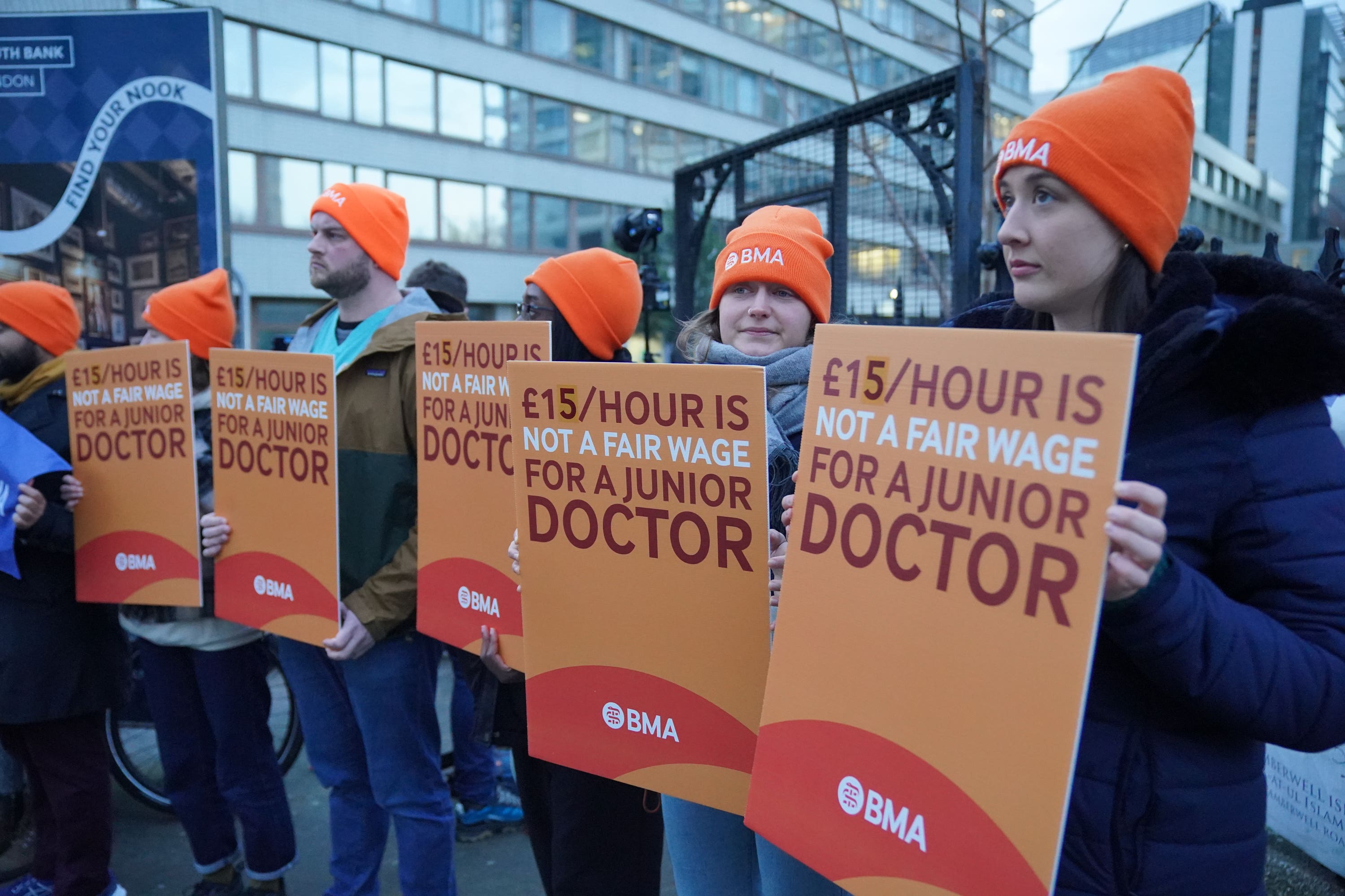 Junior doctors have taken part in a series of strikes over the past year, including a recent six day walkout, the longest in the history of the NHS (Jonathan Brady/PA)