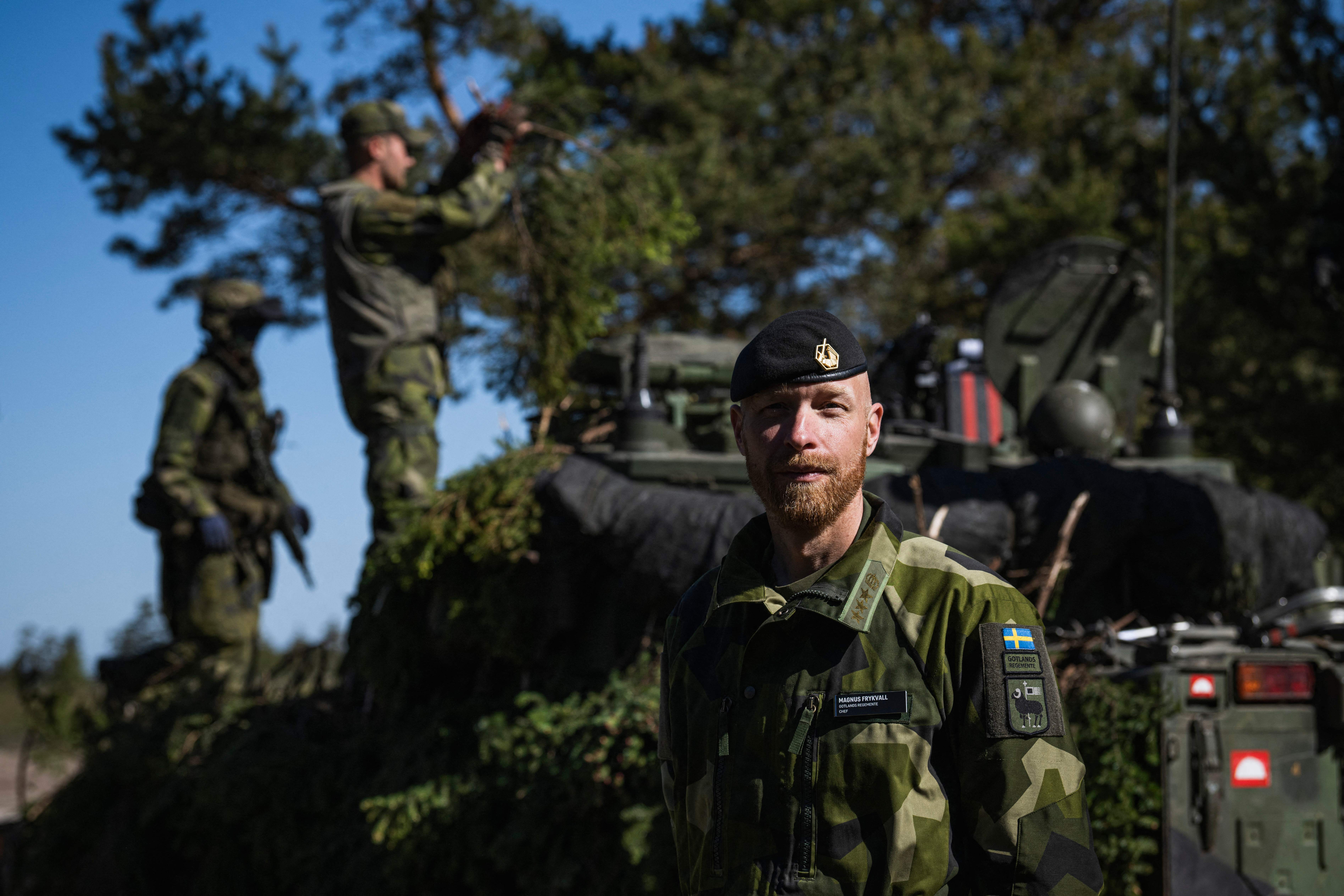 Commander Magnus Frykvall of the P18 Gotland regiment in Sweden