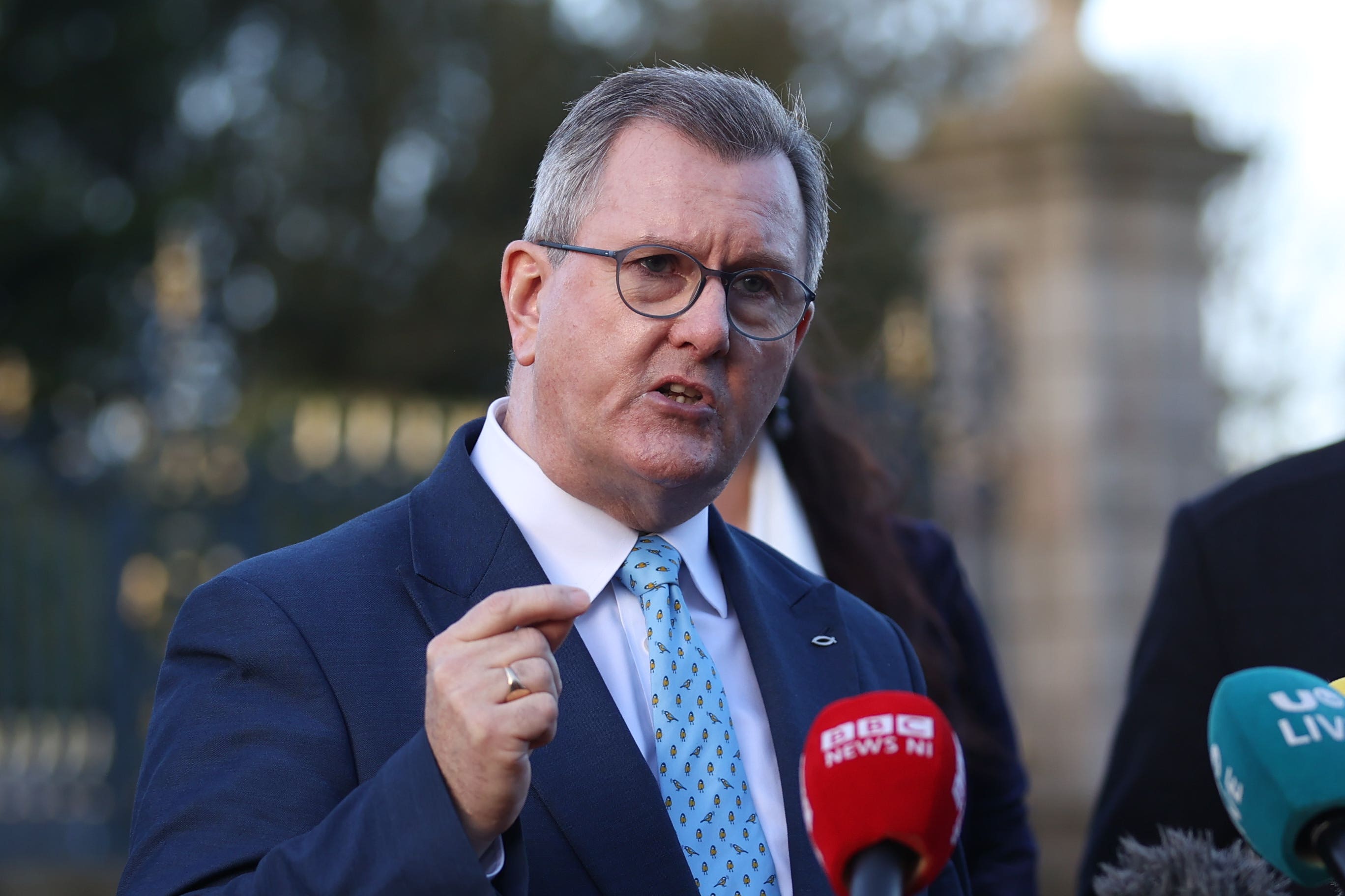 The DUP said threats against party leader Sir Jeffrey Donaldson have been reported to the PSNI (Liam McBurney/PA)