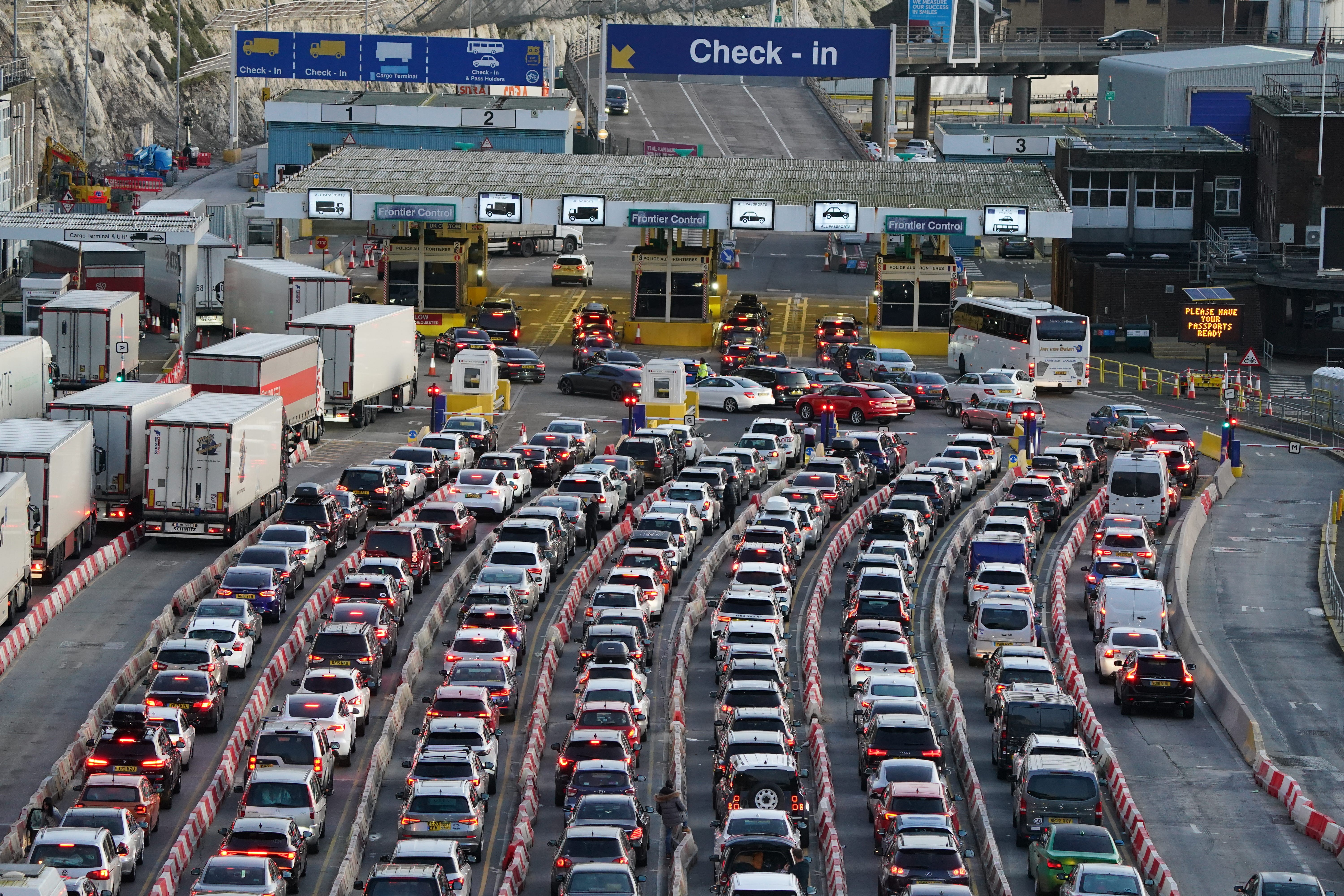 Ashford Council has warned of traffic gridlock if the EU Entry-Exit System is launched in launched in October (PA)