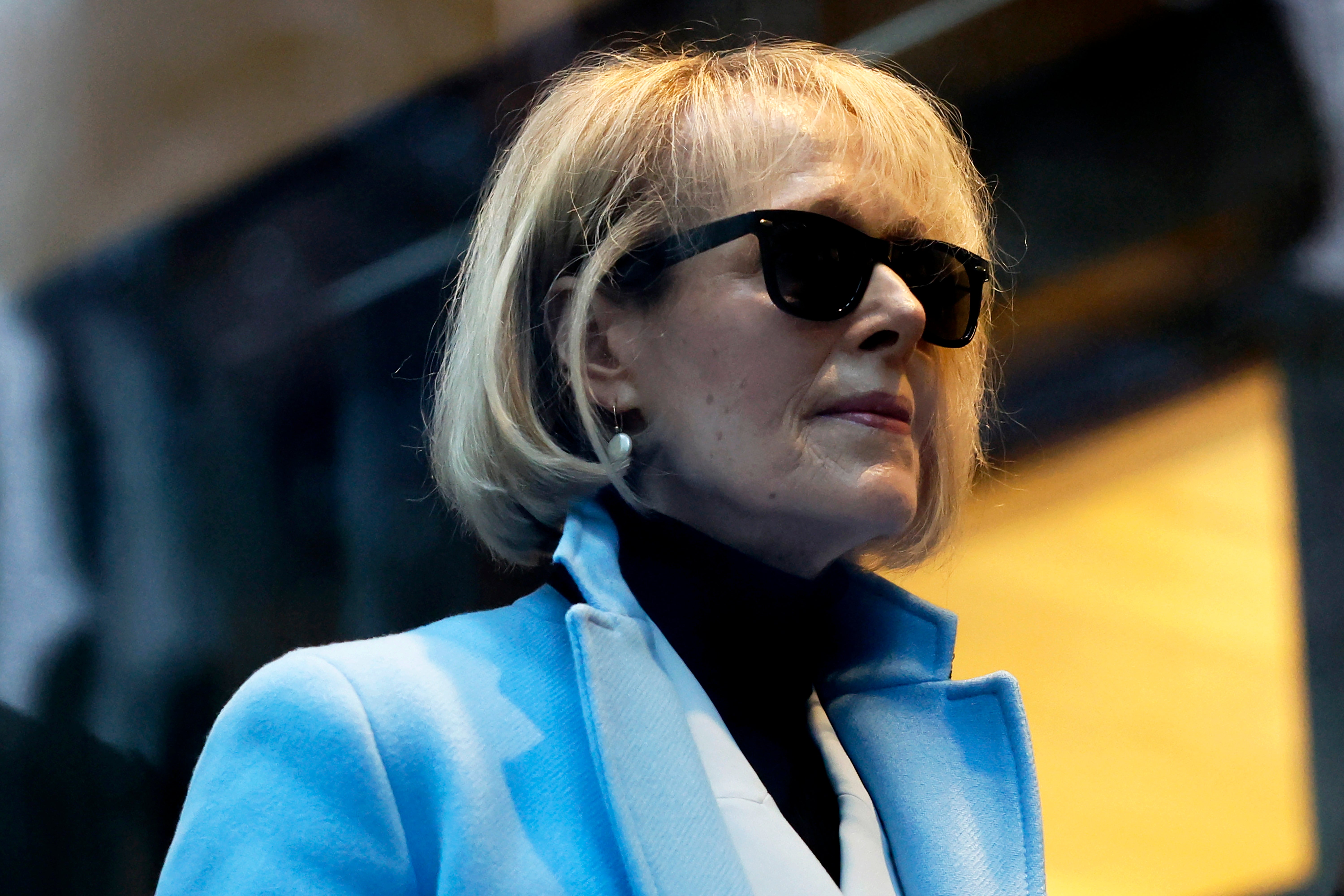 E Jean Carroll arrives at federal court in Manhattan for a civil defamation trial against Donald Trump