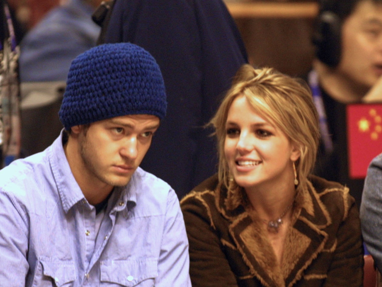 Justin Timberlake and Britney Spears, pictured while they were dating in 2002