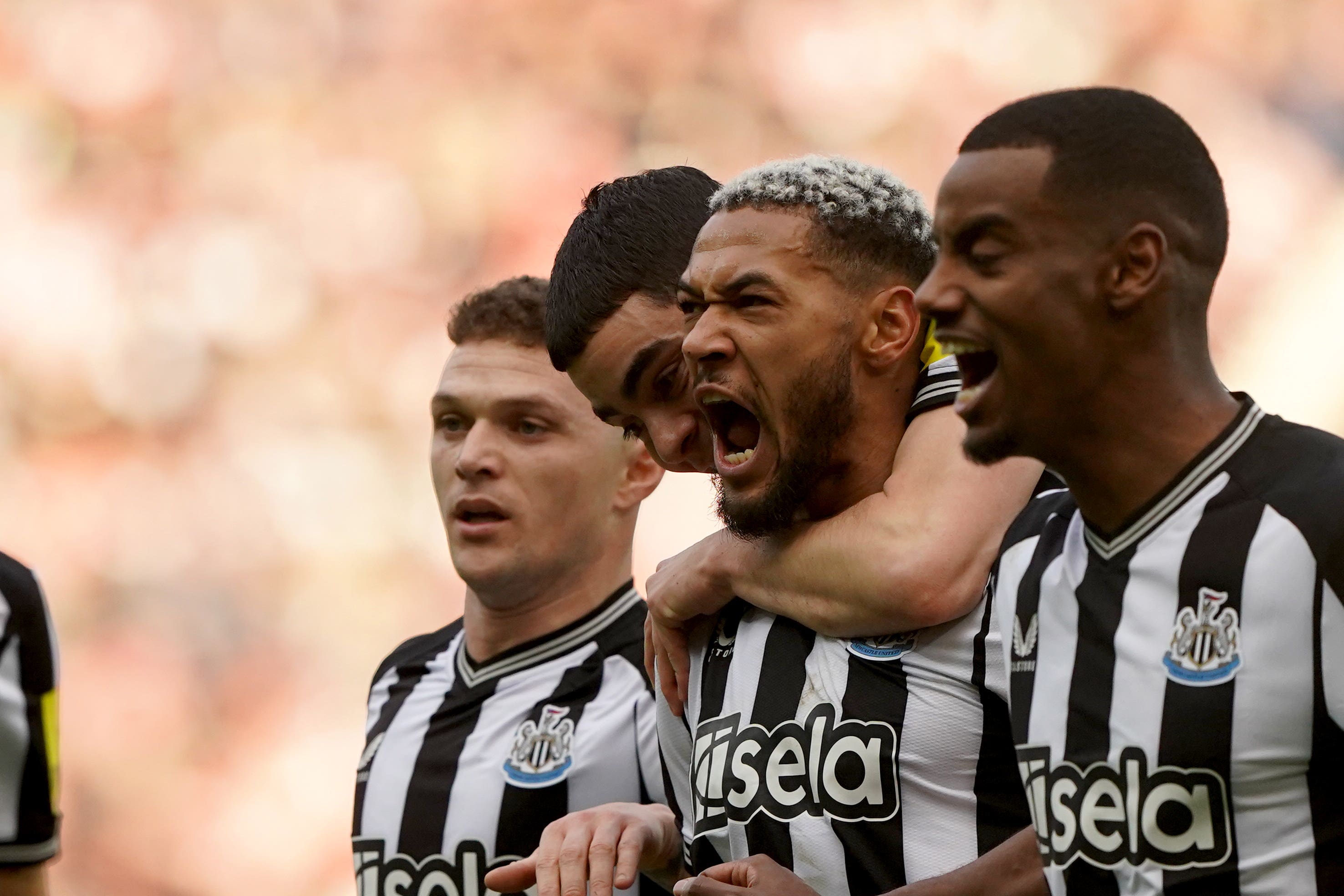 Newcastle boss Eddie Howe has admitted Joelinton (second right) could leave the club this summer (Owen Humphreys/PA)