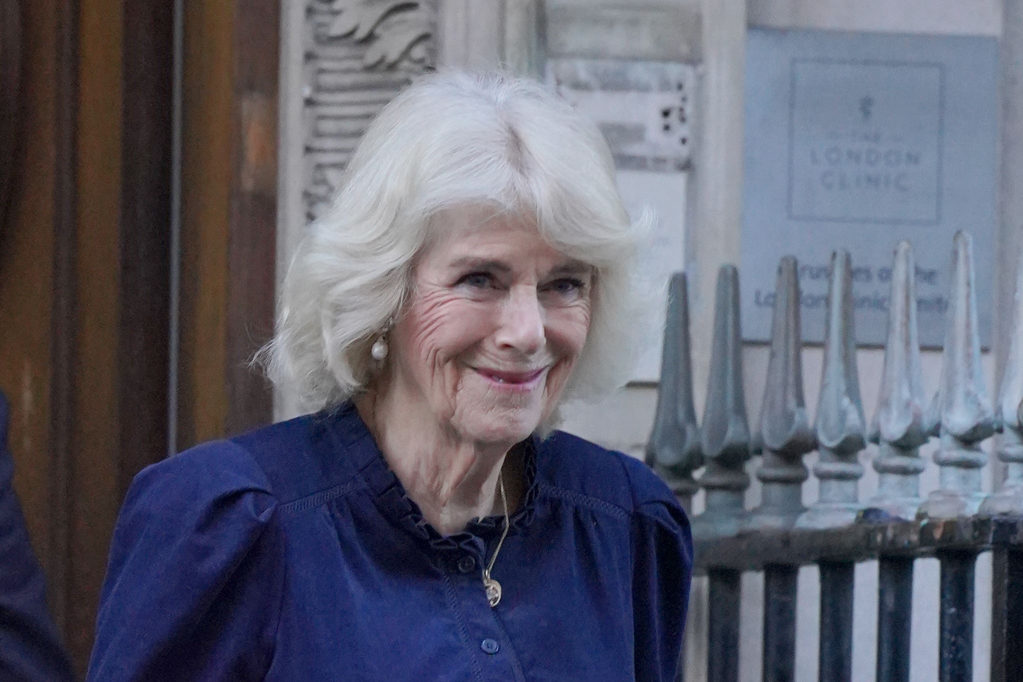 Queen Camilla departs The London Clinic in central London where King Charles is being treated for an enlarged prostate (Jonathan Brady/PA)