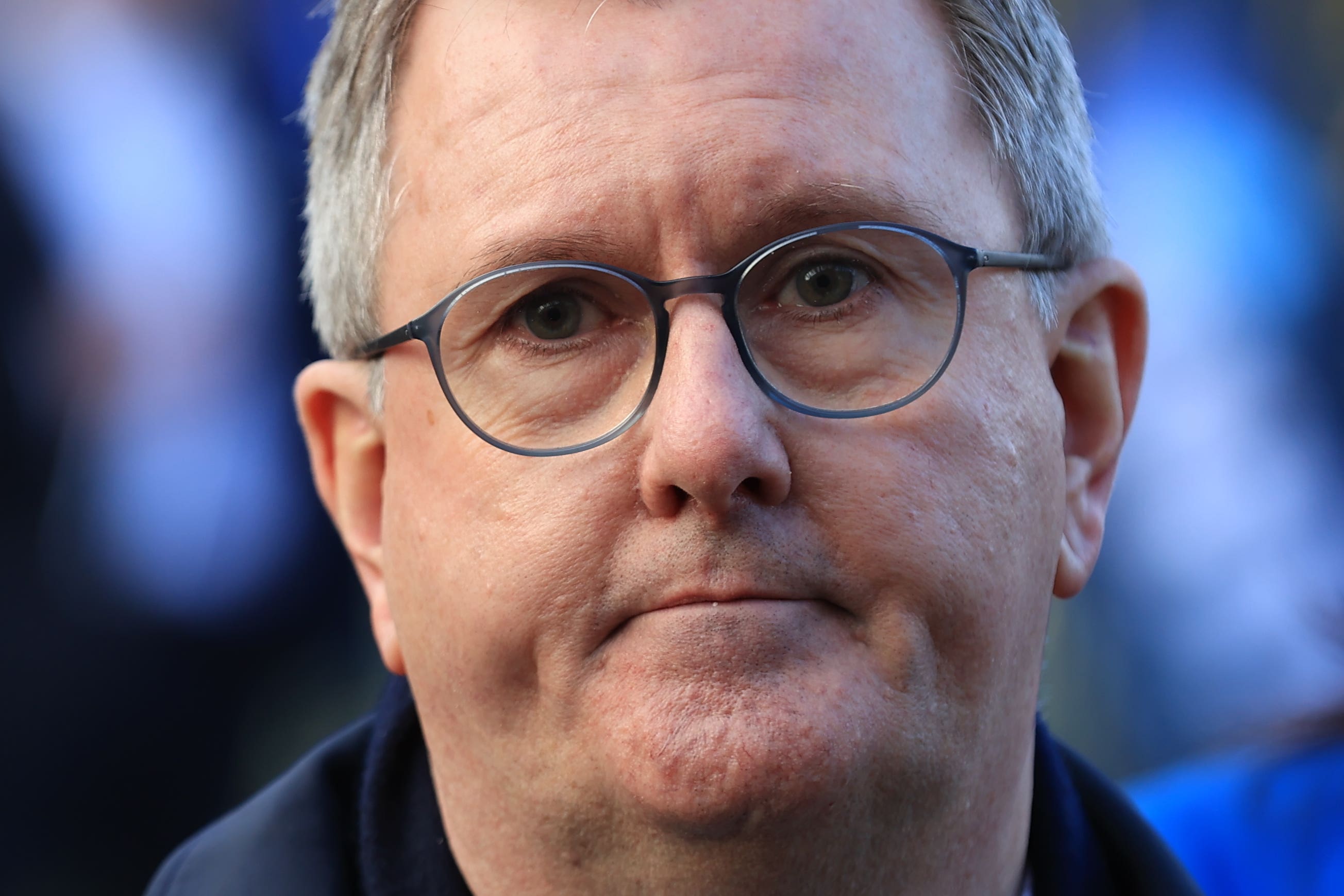 DUP leader Sir Jeffrey Donaldson outside Hillsborough Castle (Liam McBurney/PA)