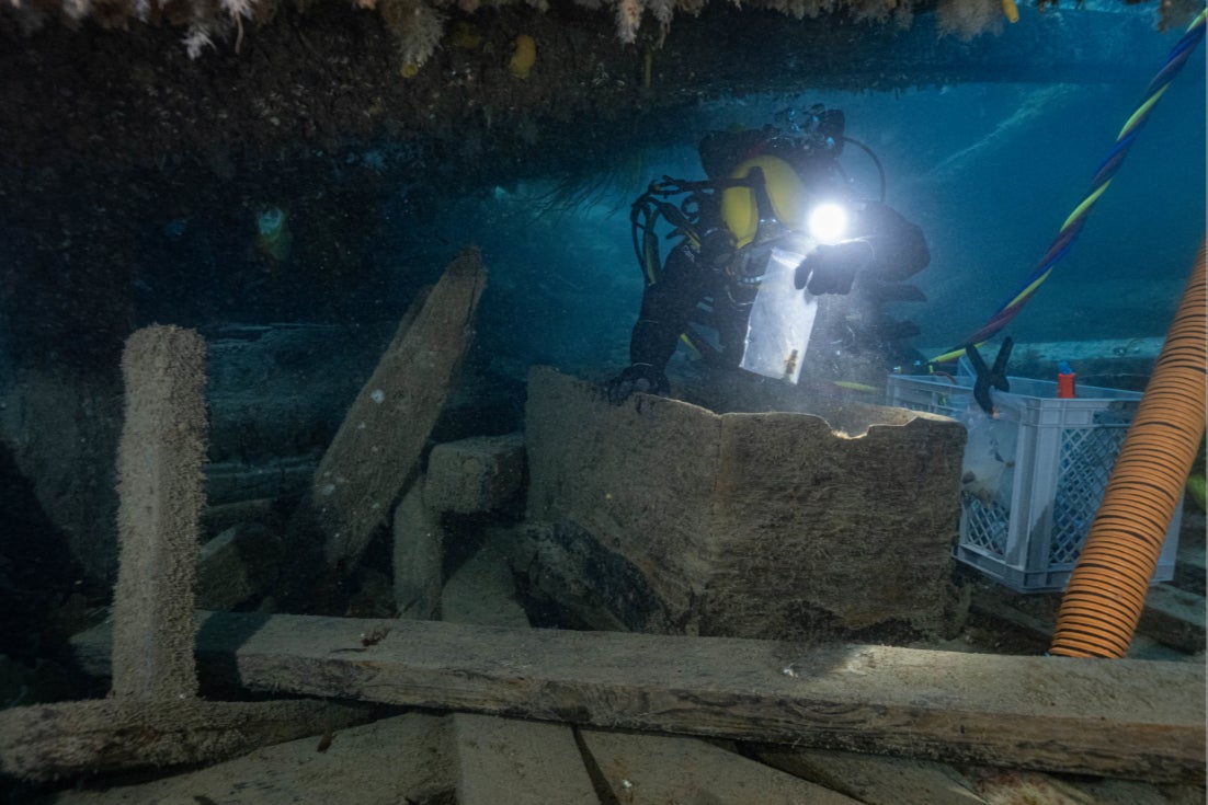 Mr Bernier is part of the Parks Canada team exploring the wreck