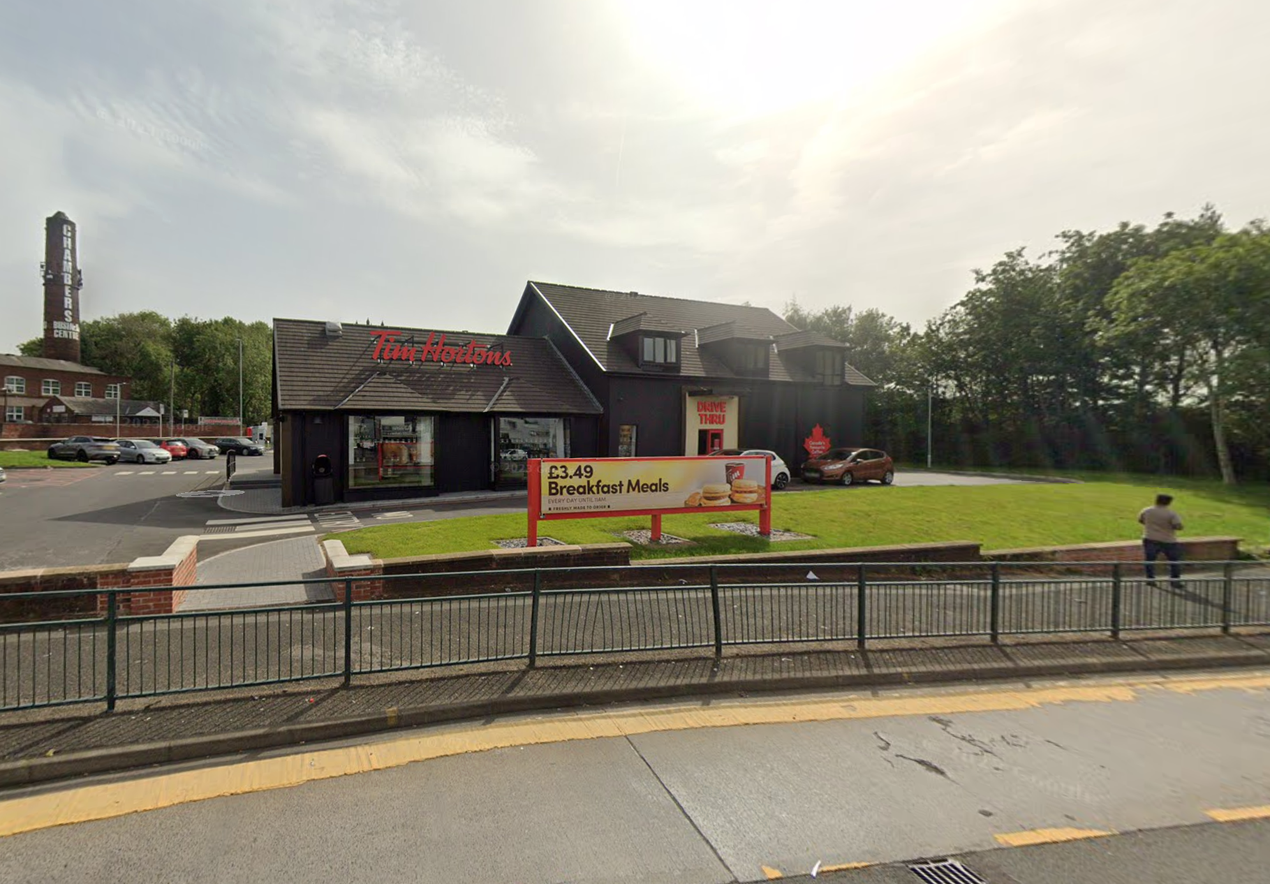 The fast food drive-thru remained closed while a police cordon was in place