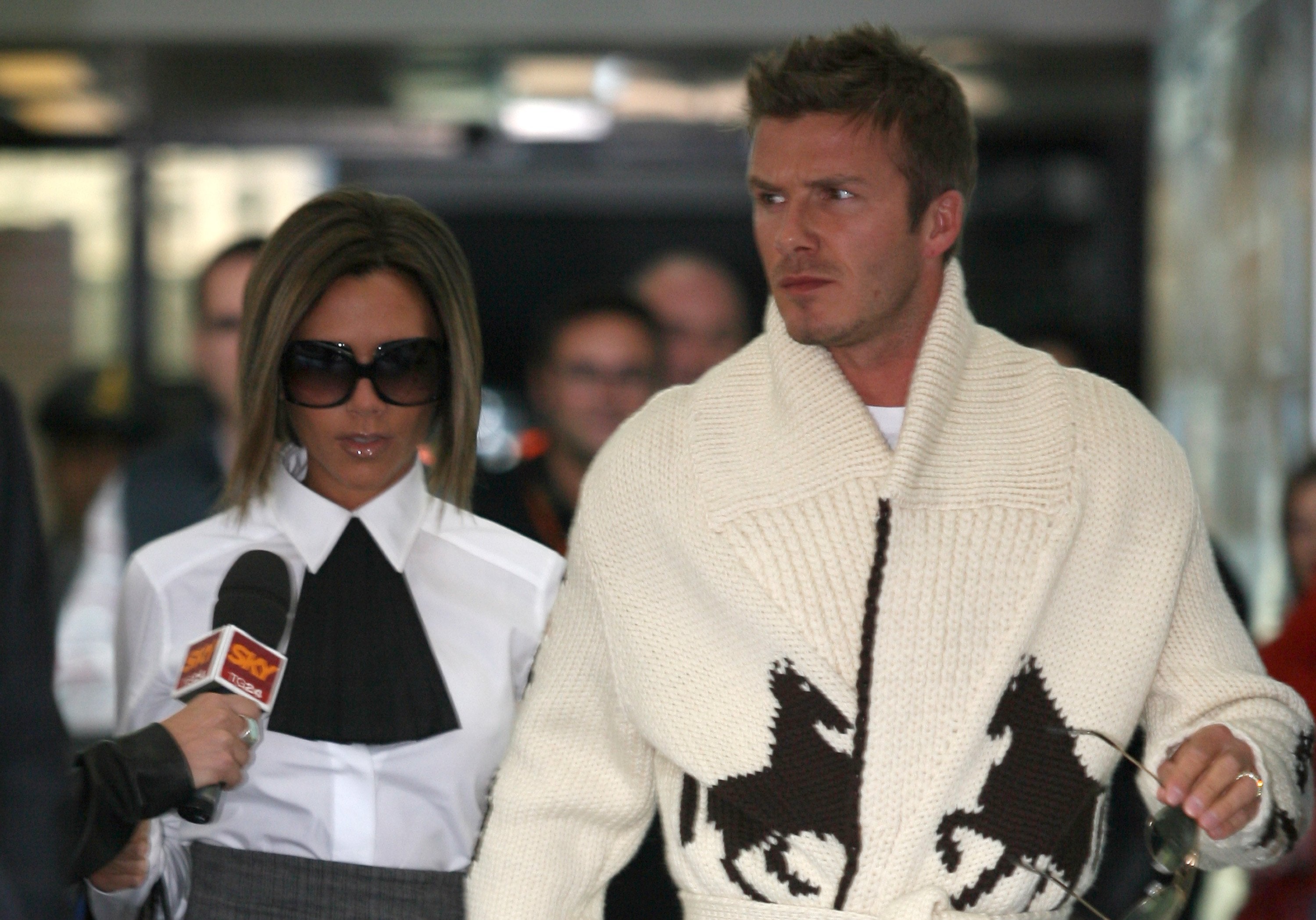 Sweater weather: Posh and Becks out on the town in Rome in 2006