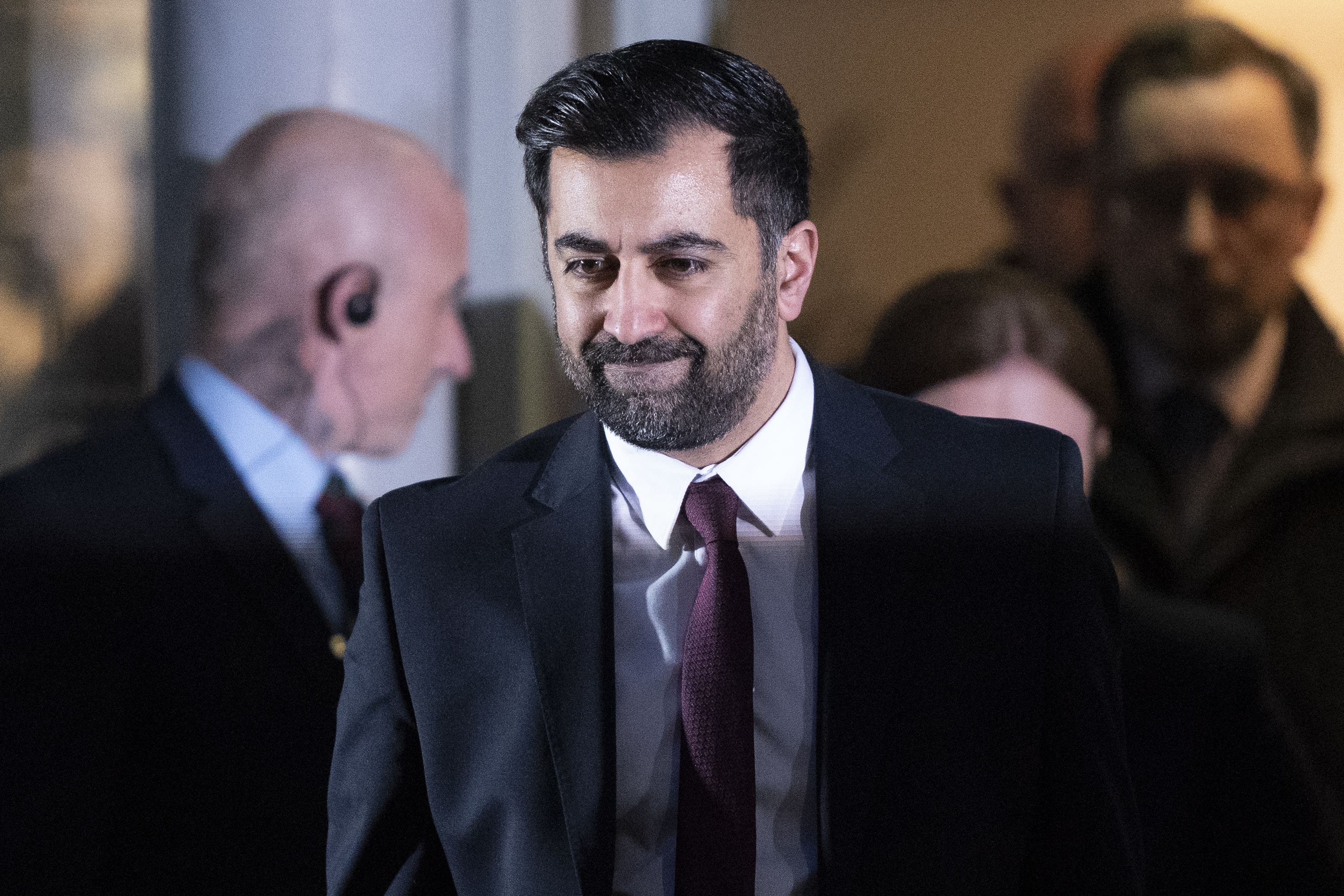 First Minister Humza Yousaf is facing calls to refer himself for investigation amid apparently conflicting statements regarding WhatsApp messages (Jane Barlow/PA)