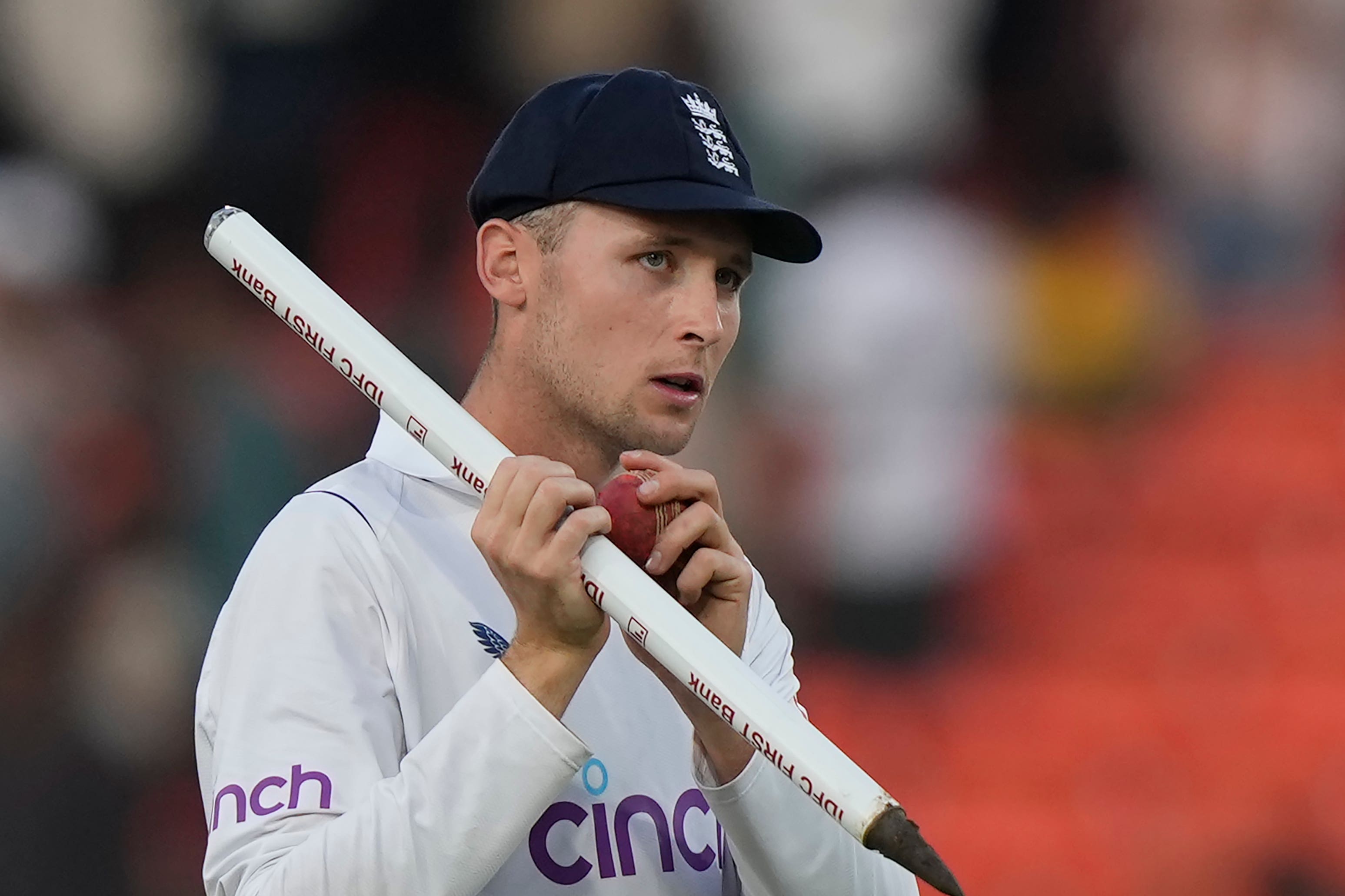 Tom Hartley starred in England’s famous win over India (Mahesh Kumar A/AP)