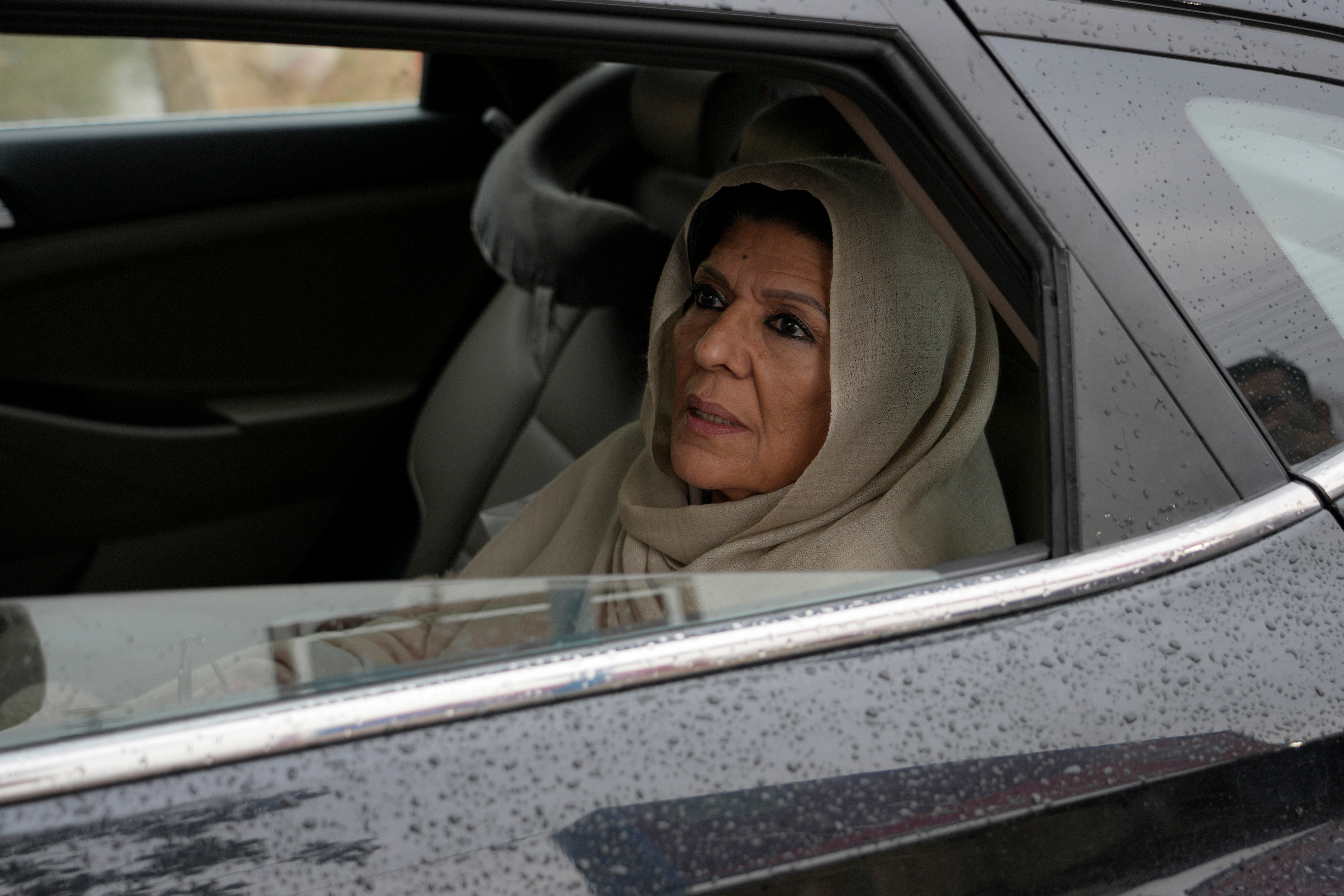 File. Imran Khan’s sister Aleema Khanum arrives at the Adiyala Jail on 30 January 2024