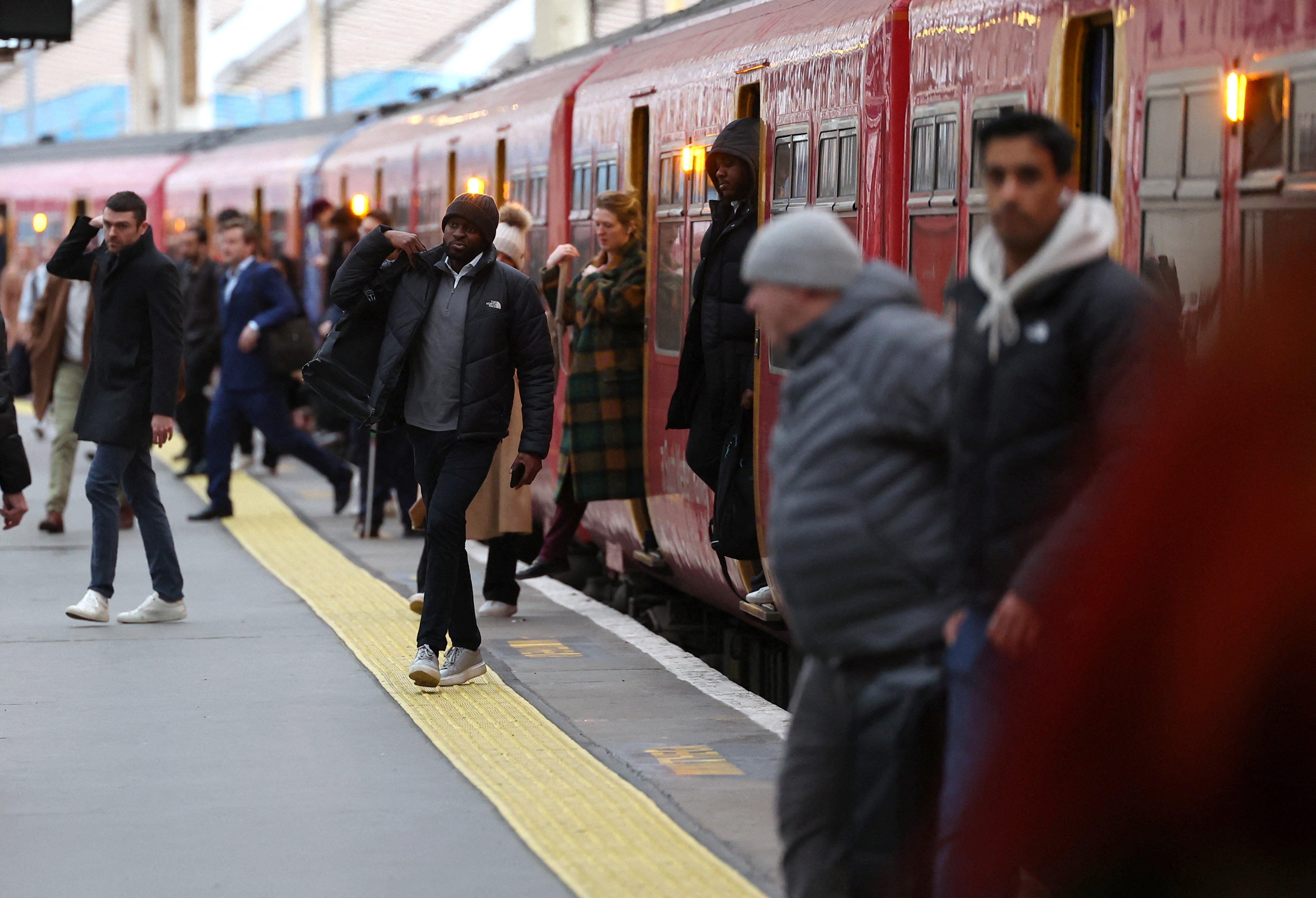 The morning rush hour at Waterloo station