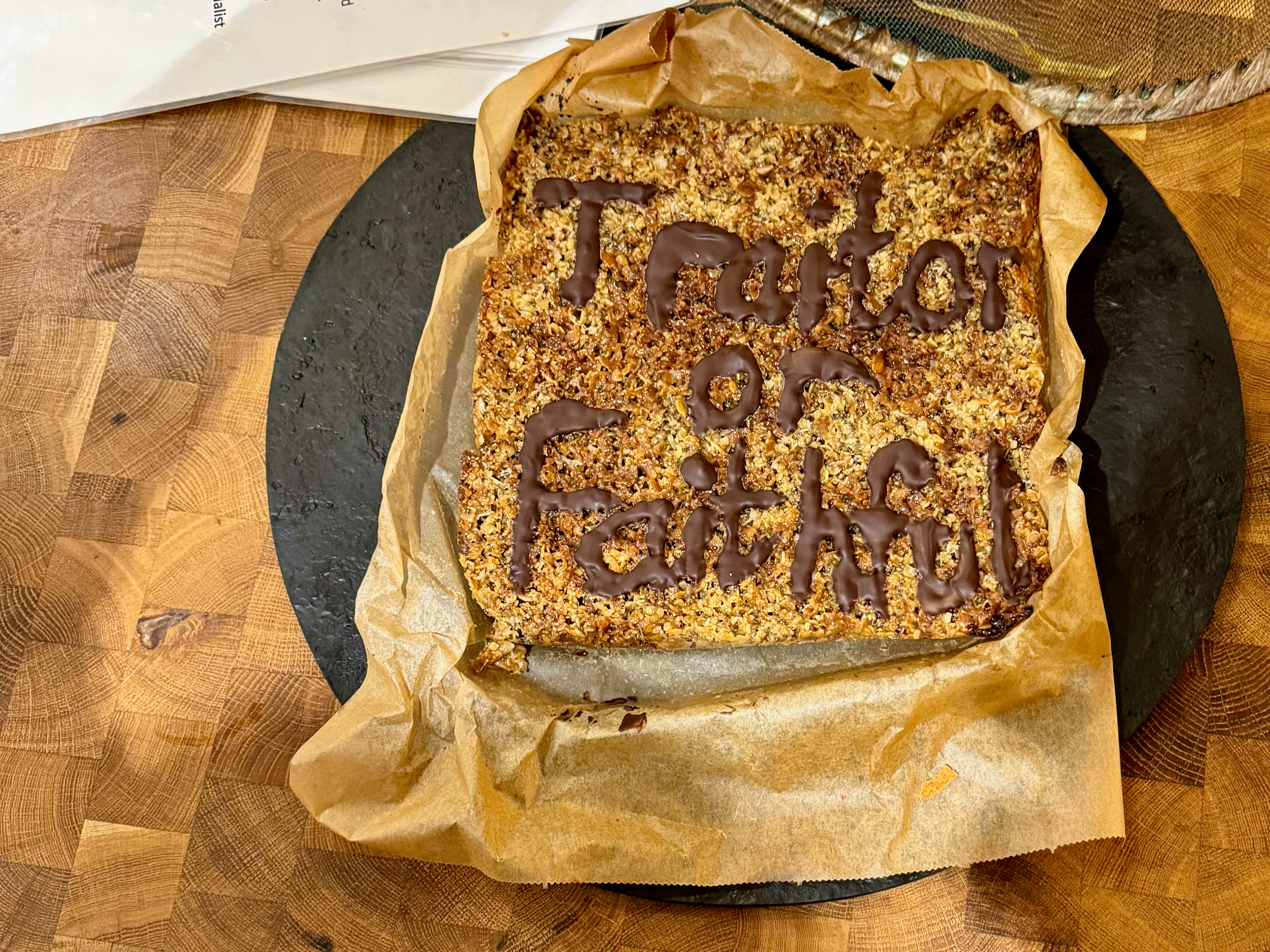 What a welcome: ‘The Traitors’ flapjack waiting for guests at Gulliver’s Hall