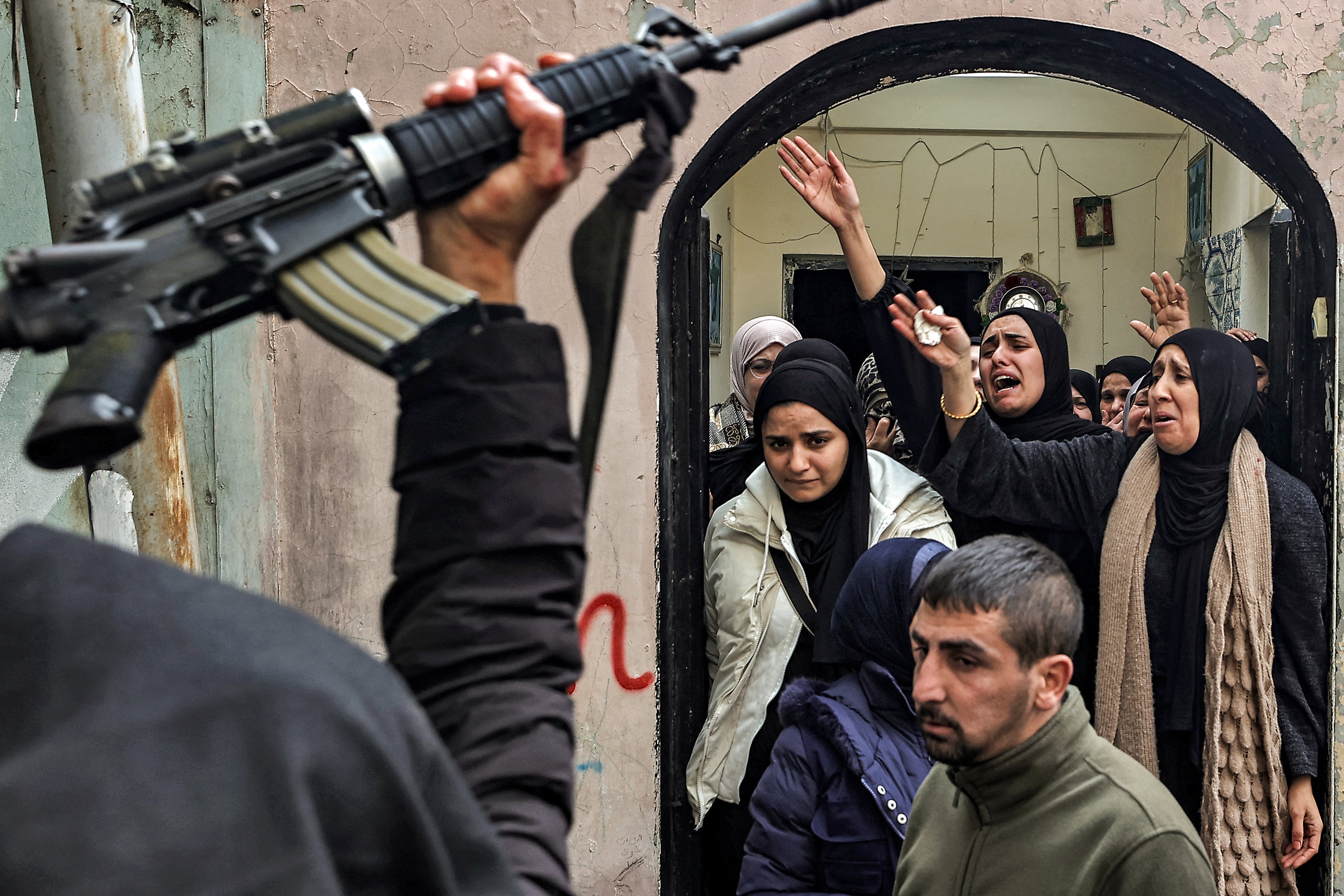 A funeral in the West Bank for one of the Palestinian militants killed in the raid