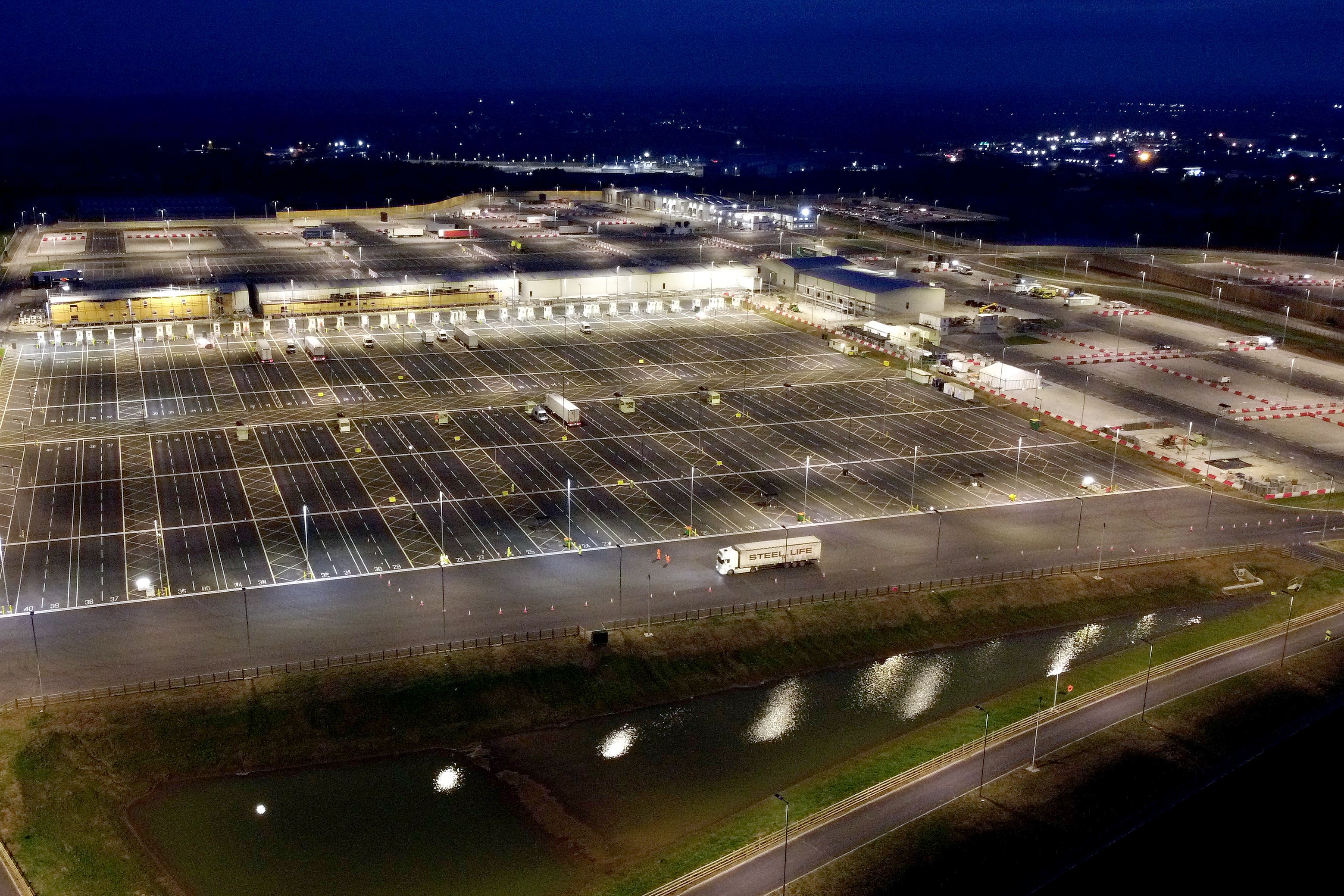 The Sevington Inland Border Facility in Ashford, Kent (Gareth Fuller/PA)