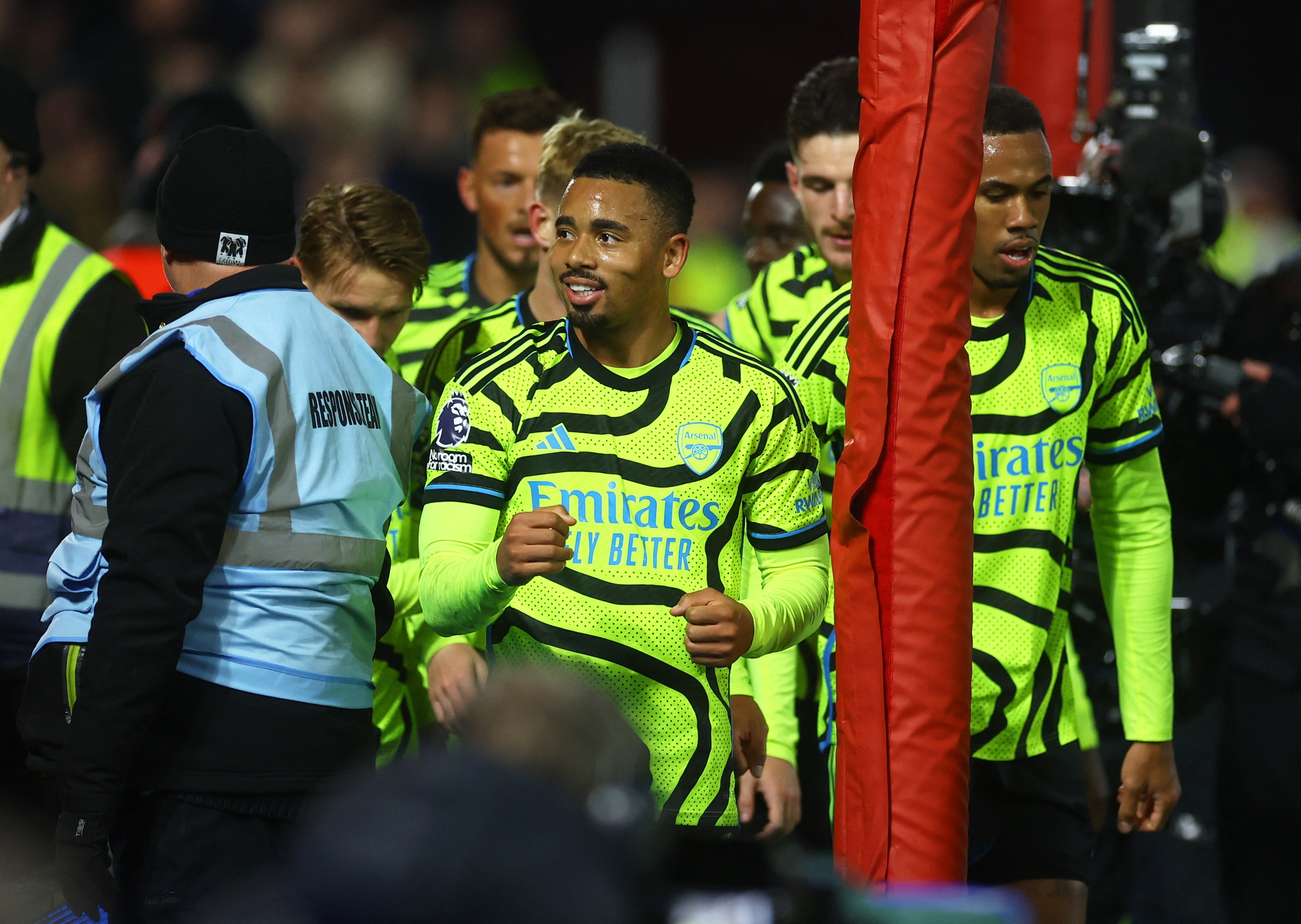 Gabriel Jesus celebrates scoring for Arsenal