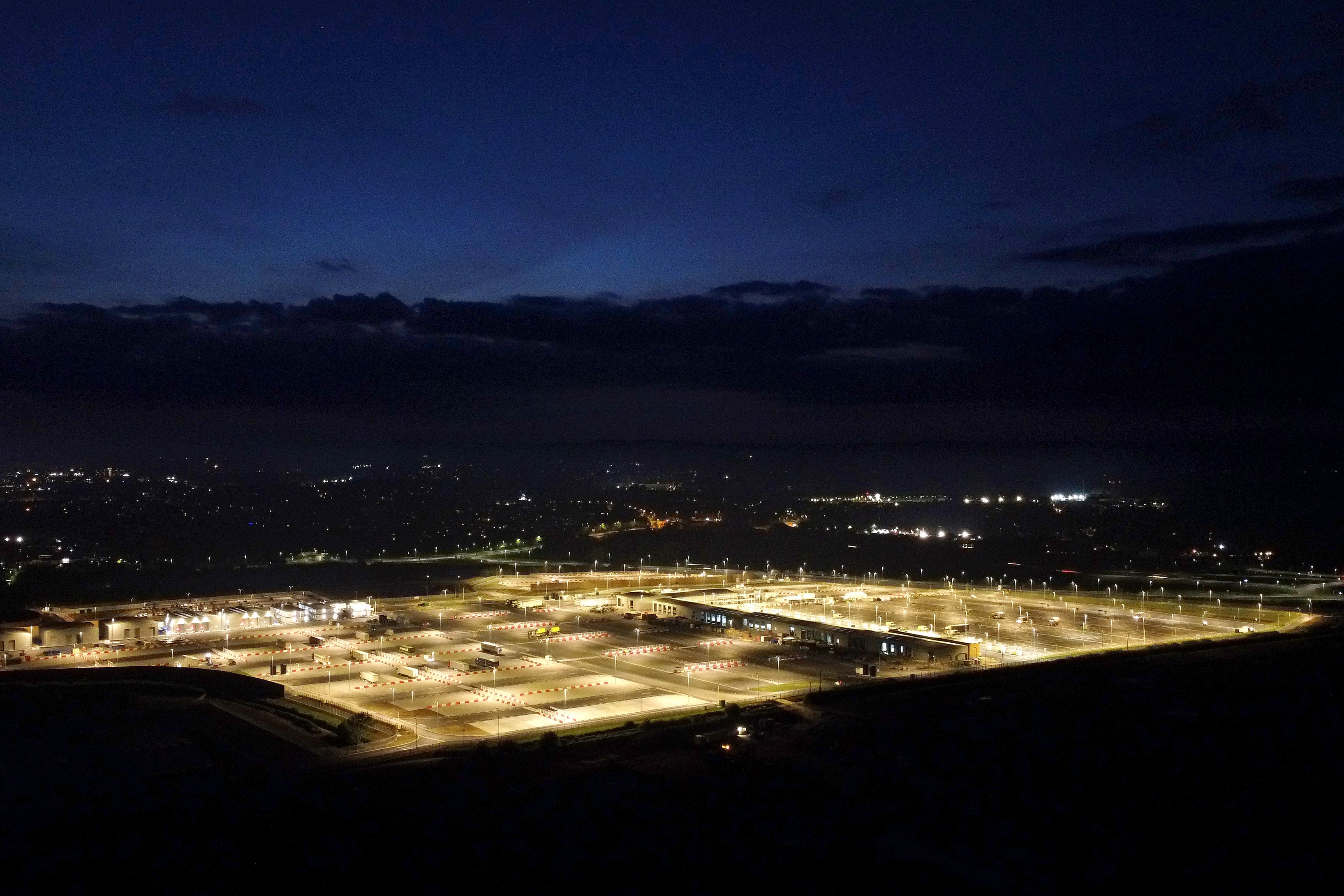 The Sevington Inland Border Facility in Ashford, Kent (Gareth Fuller/PA)