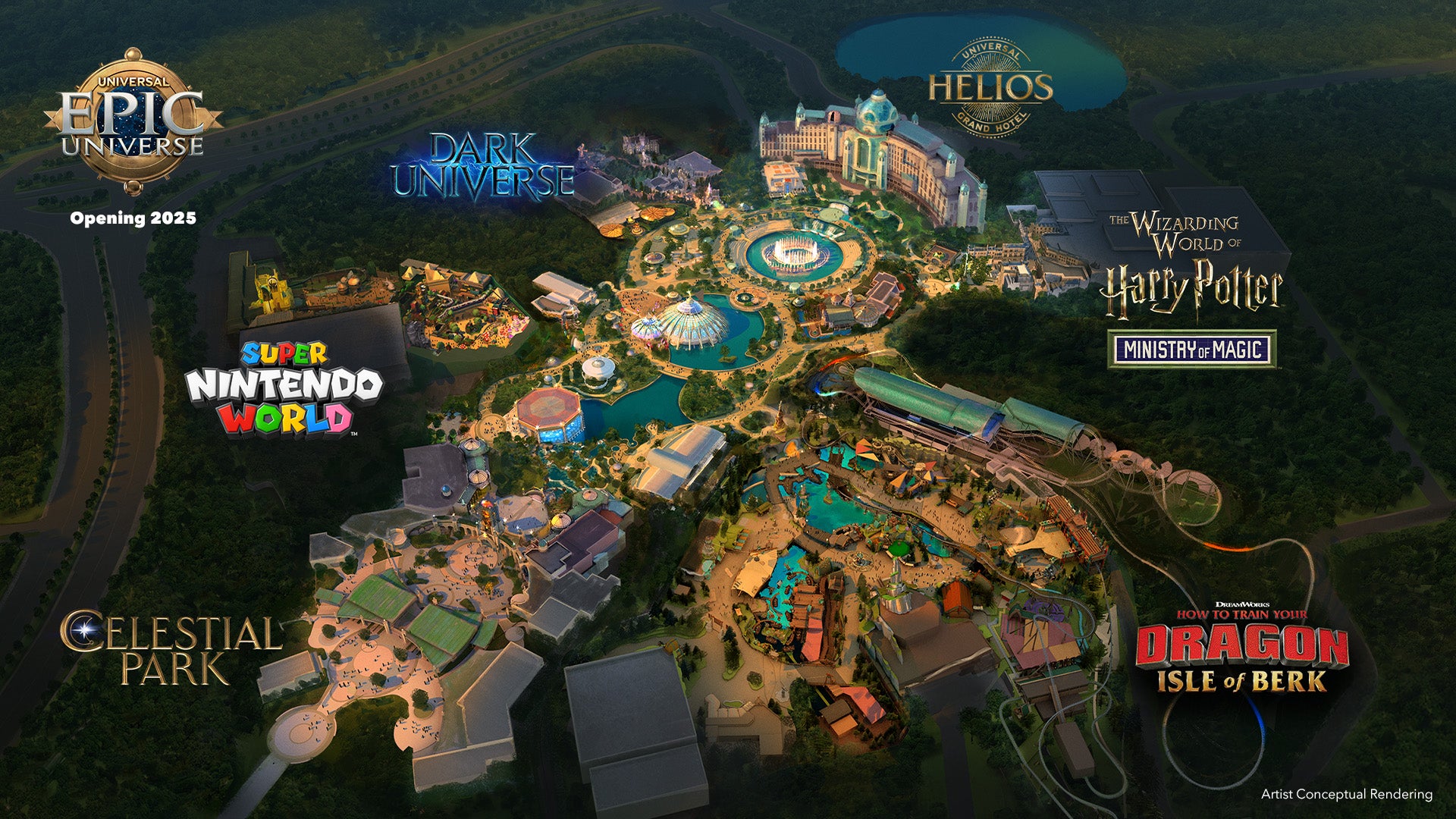 The layout of the new theme park