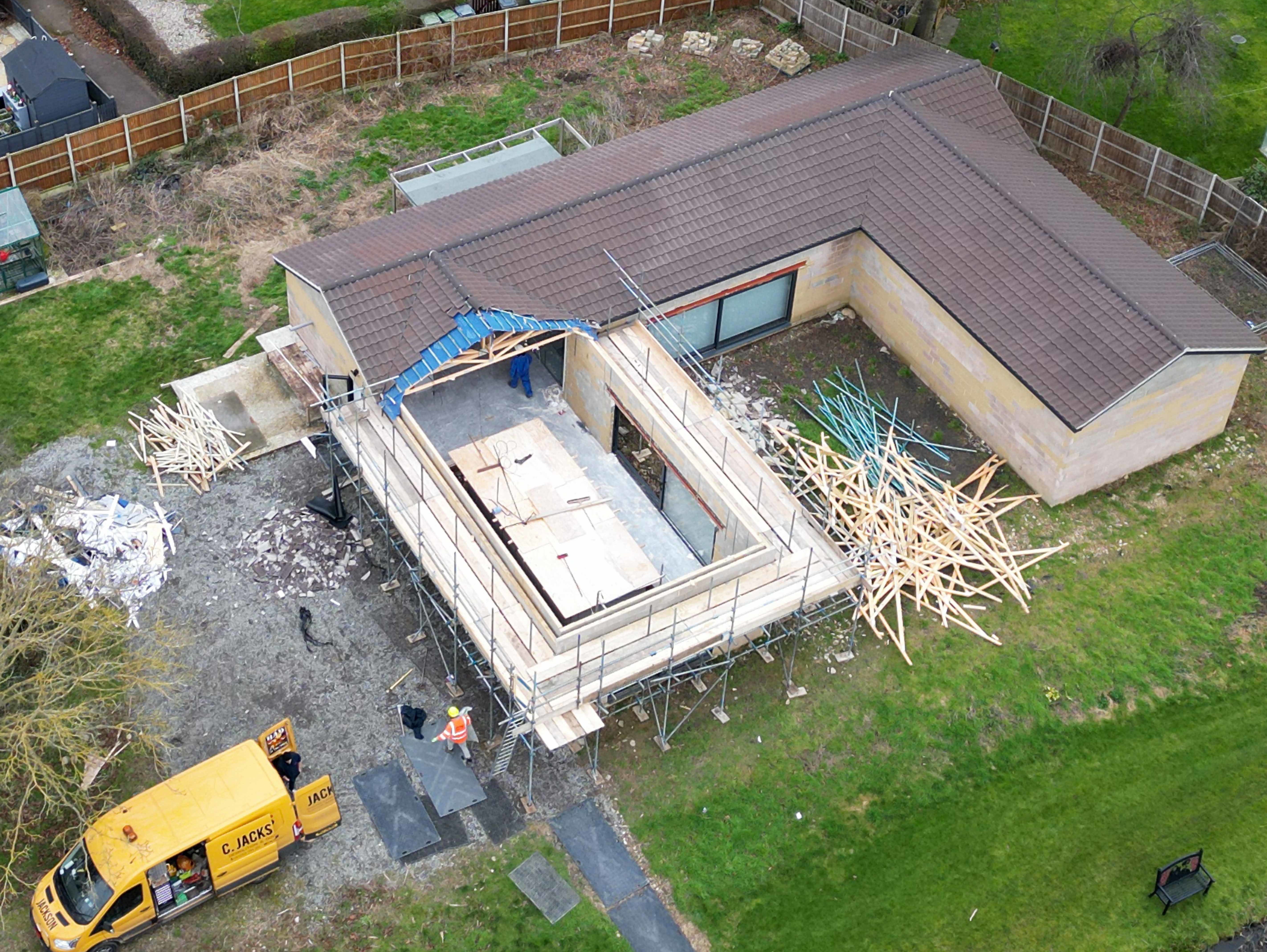 Work taking place at the luxury pool complex