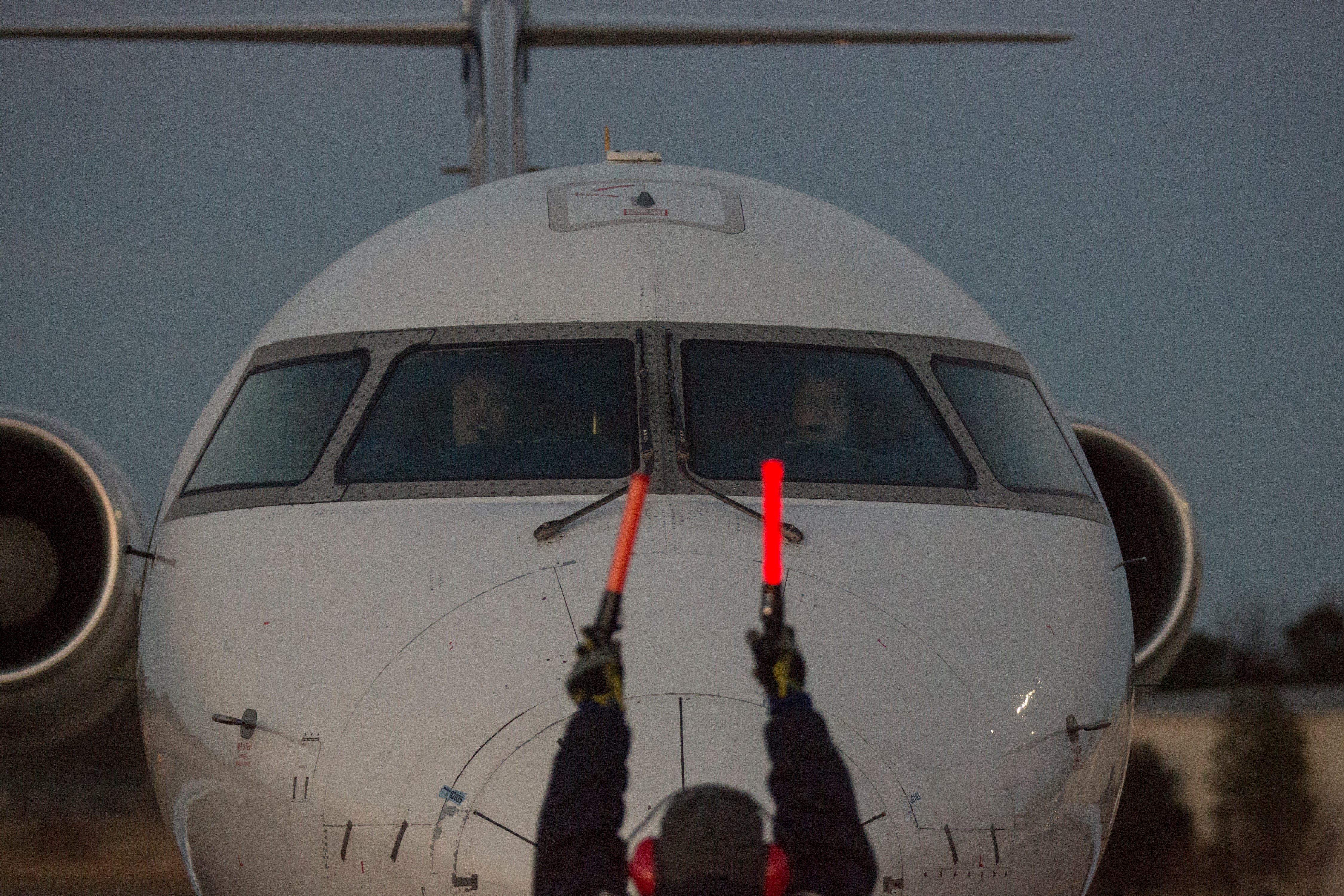 A Skywest Airlines aircraft is guided on the tarmac at Barkley Regional Airport in Paducah, Ky., Dec. 27, 2017. The FAA said in August 2024 that the number of unruly passenger reports on flights have decreased by more than 80 percent since 2021, but are still too frequent