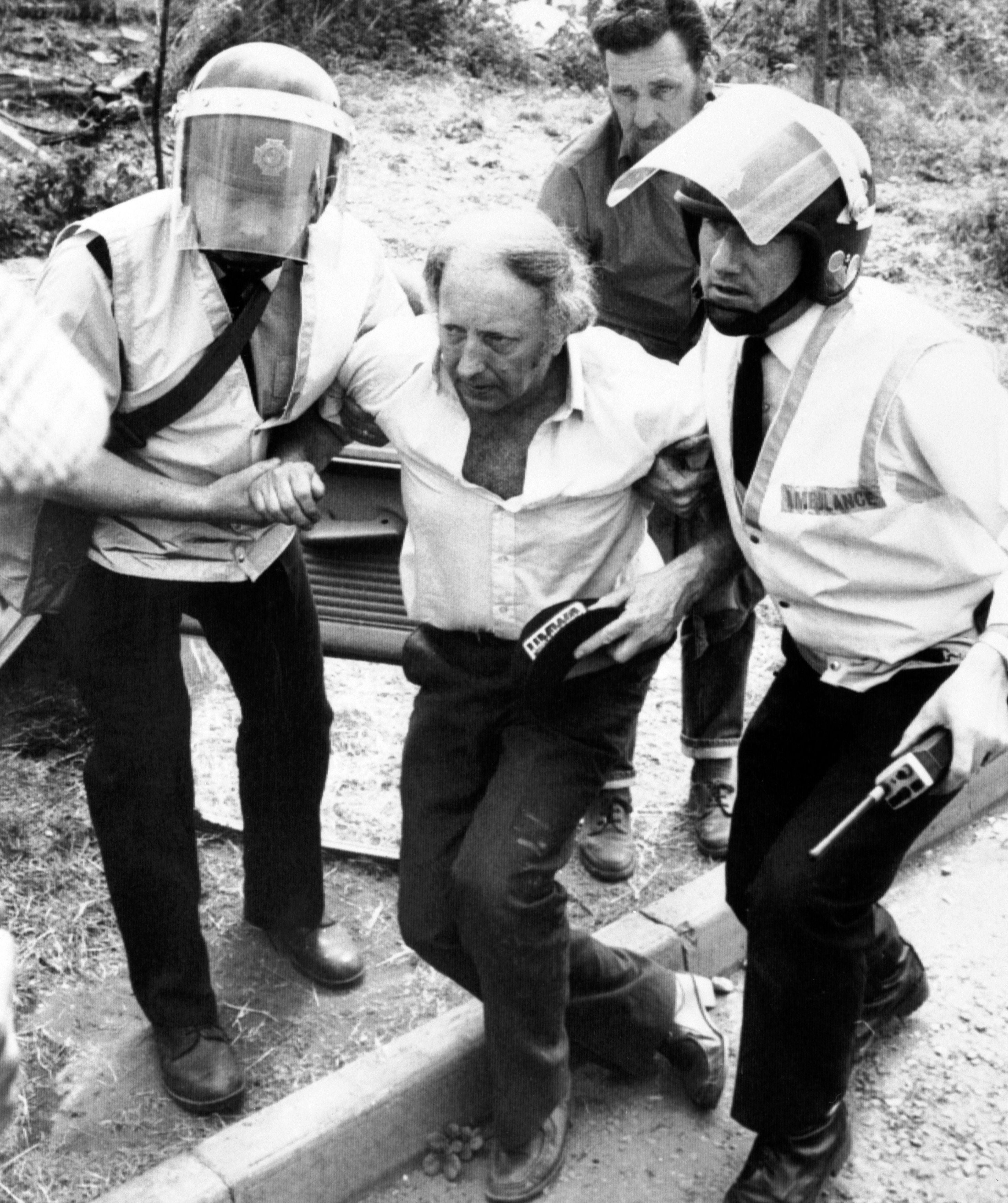 Arthur Scargill, who led the miners union during the strikes, was injured outside the Orgreave coking plant during the violent clashes