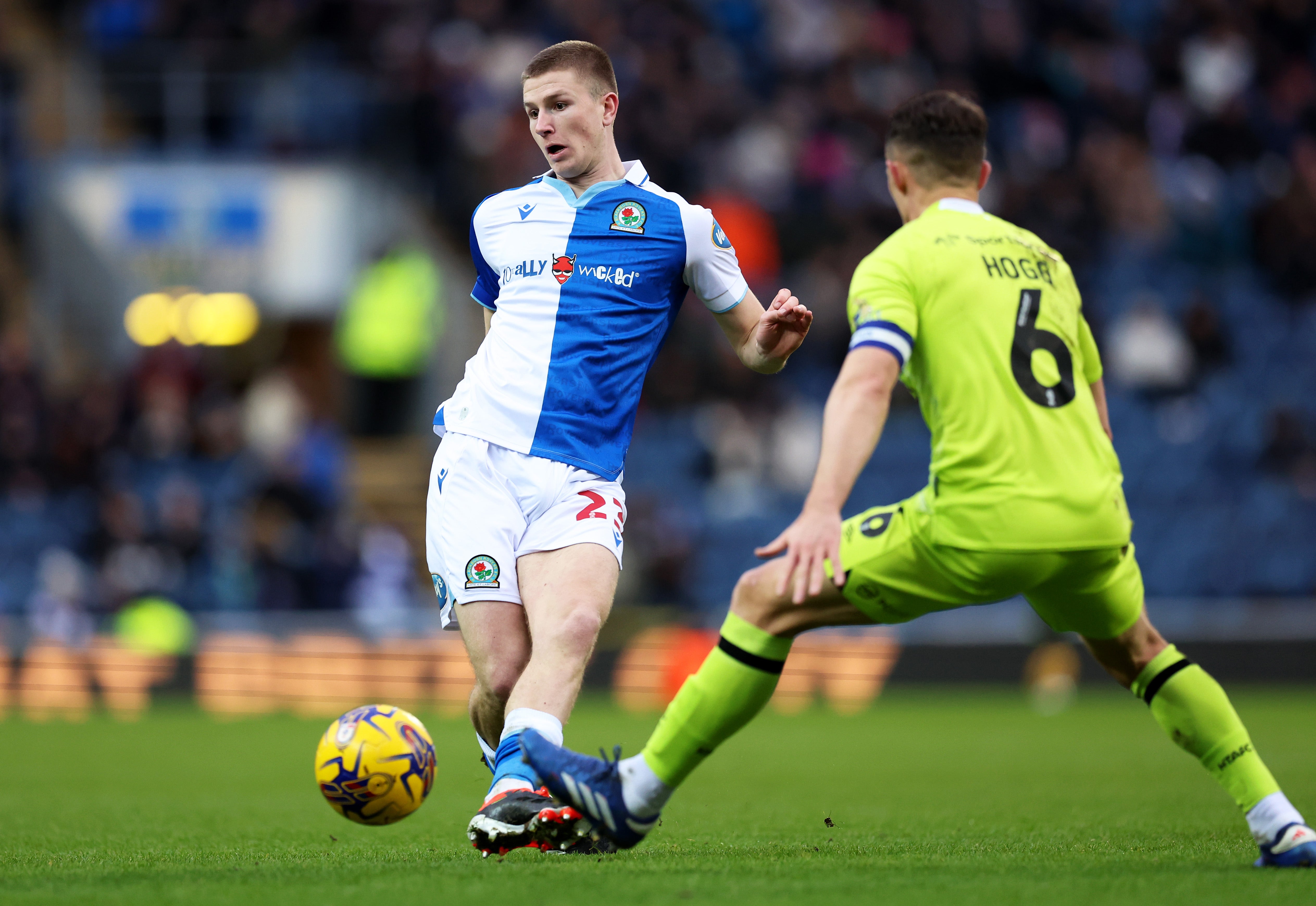 Adam Wharton in action for Blackburn in the Championship