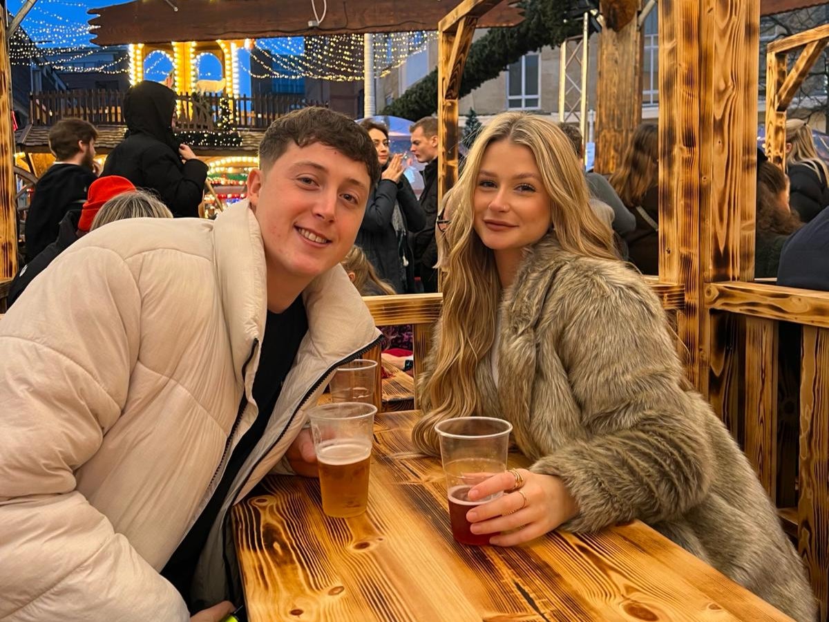 Mollie with boyfriend Max Blackwell – she says rumours that she and Harry were more than friends ‘has been rubbish for our partners’