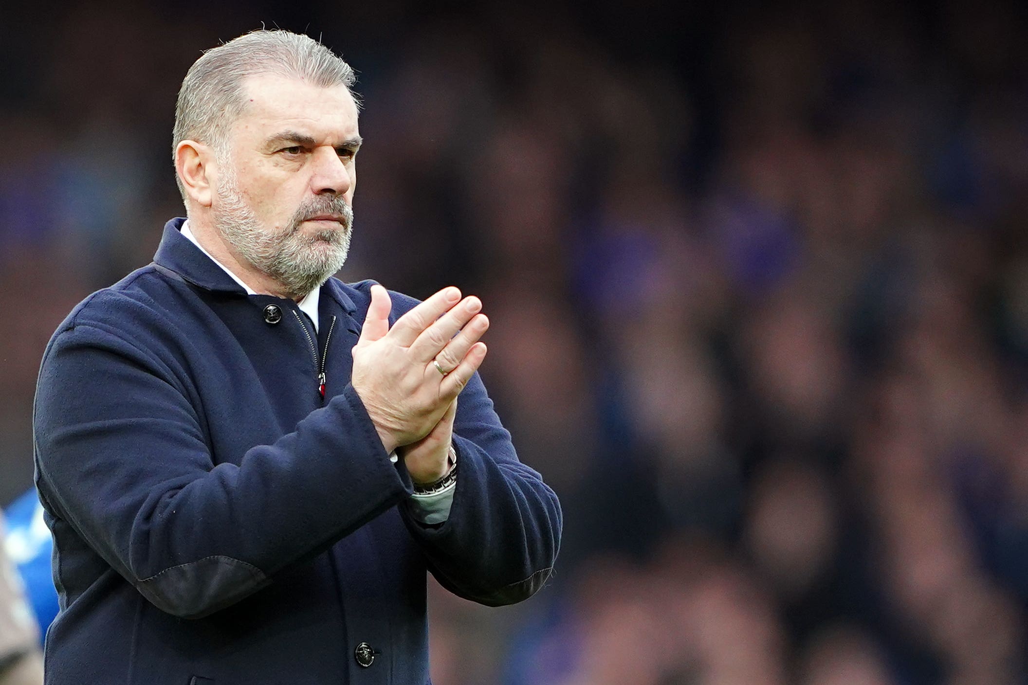 Tottenham manager Ange Postecoglou following the draw at Everton (Peter Byrne/PA)