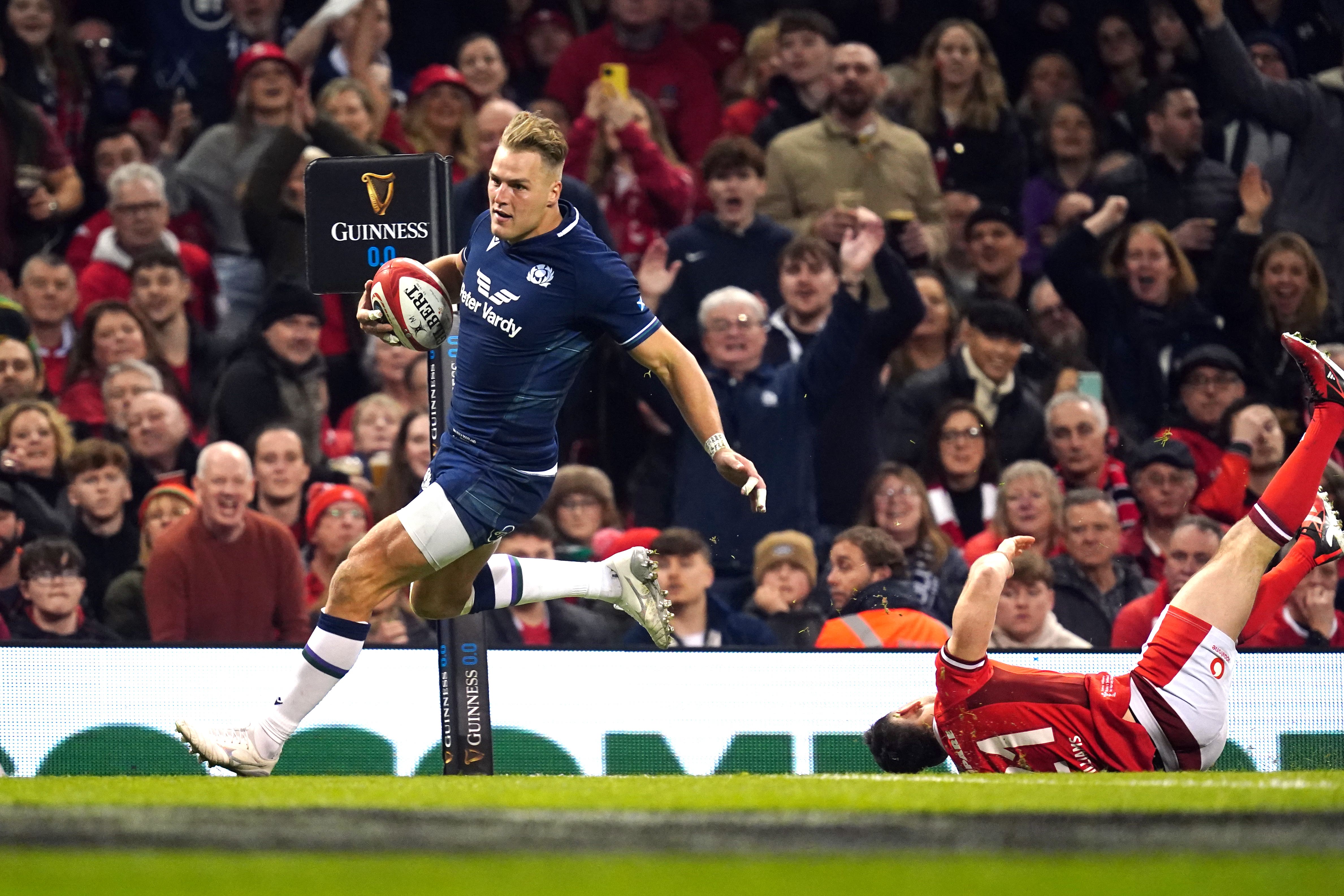 Duhan van der Merwe scored two tries for Scotland, including a stunning solo second