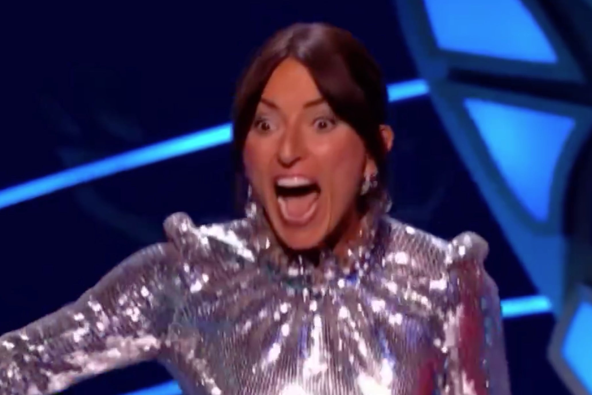 Davina McCall screams as her friend Nicky Campbell is unveiled on ‘The Masked Singer’