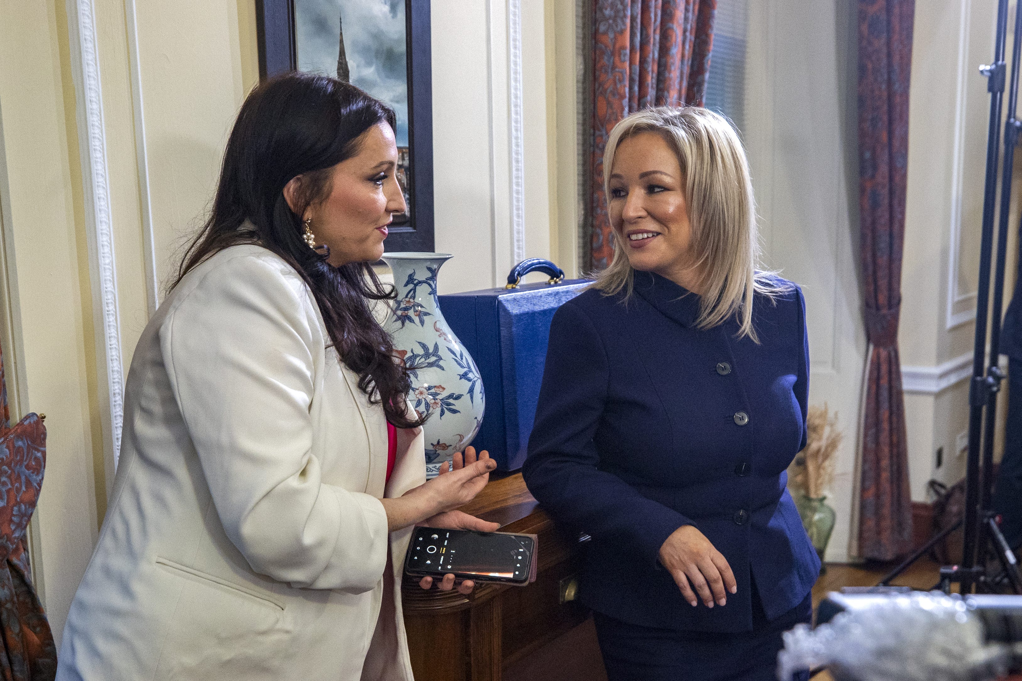 First Minister Michelle O’Neill (right) and deputy First Minister Emma Little-Pengelly will meet Prime Minister Rishi Sunak on Monday (Liam McBurney/PA)