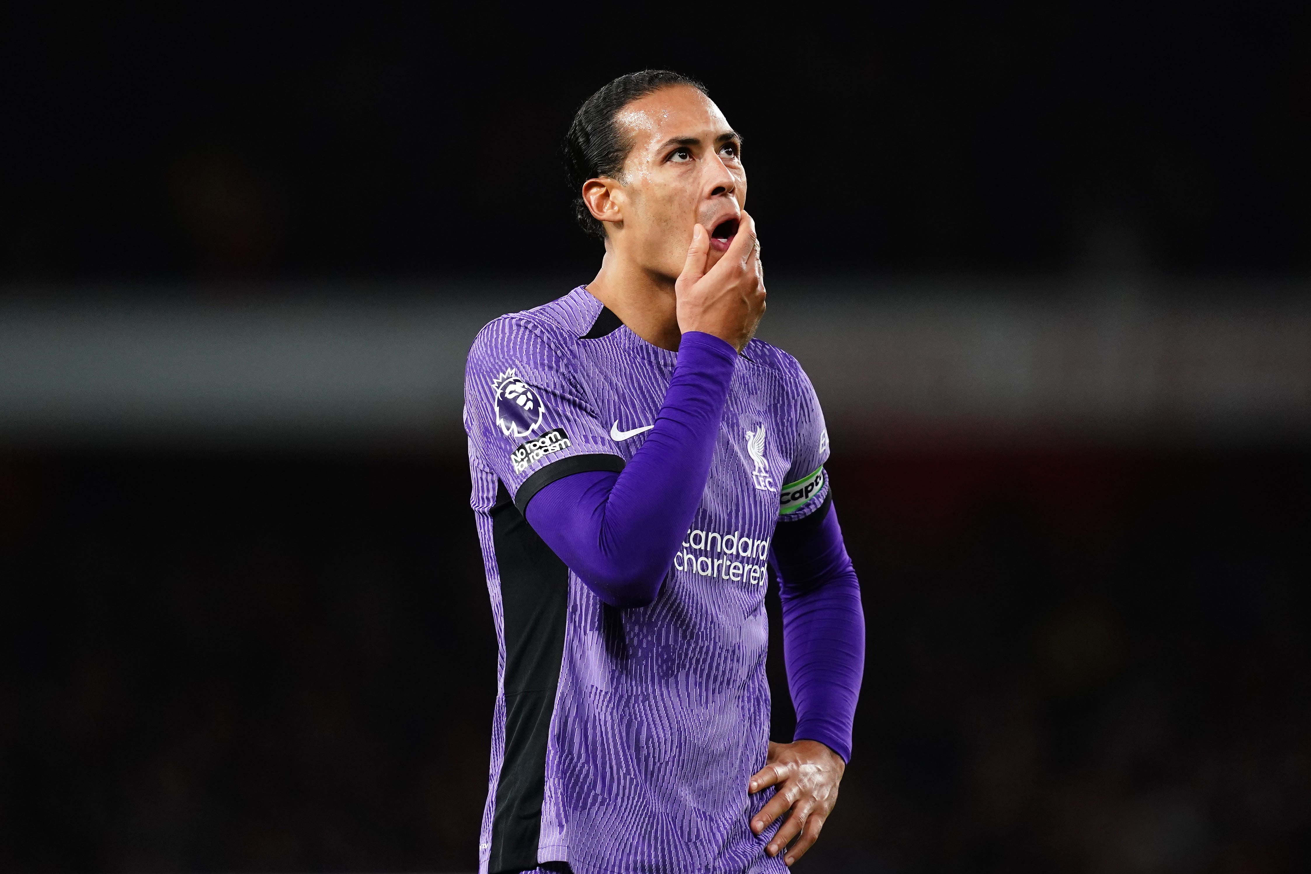 Virgil van Dijk made an error as Liverpool lost their five-point lead at the top of the Premier League (John Walton/PA)