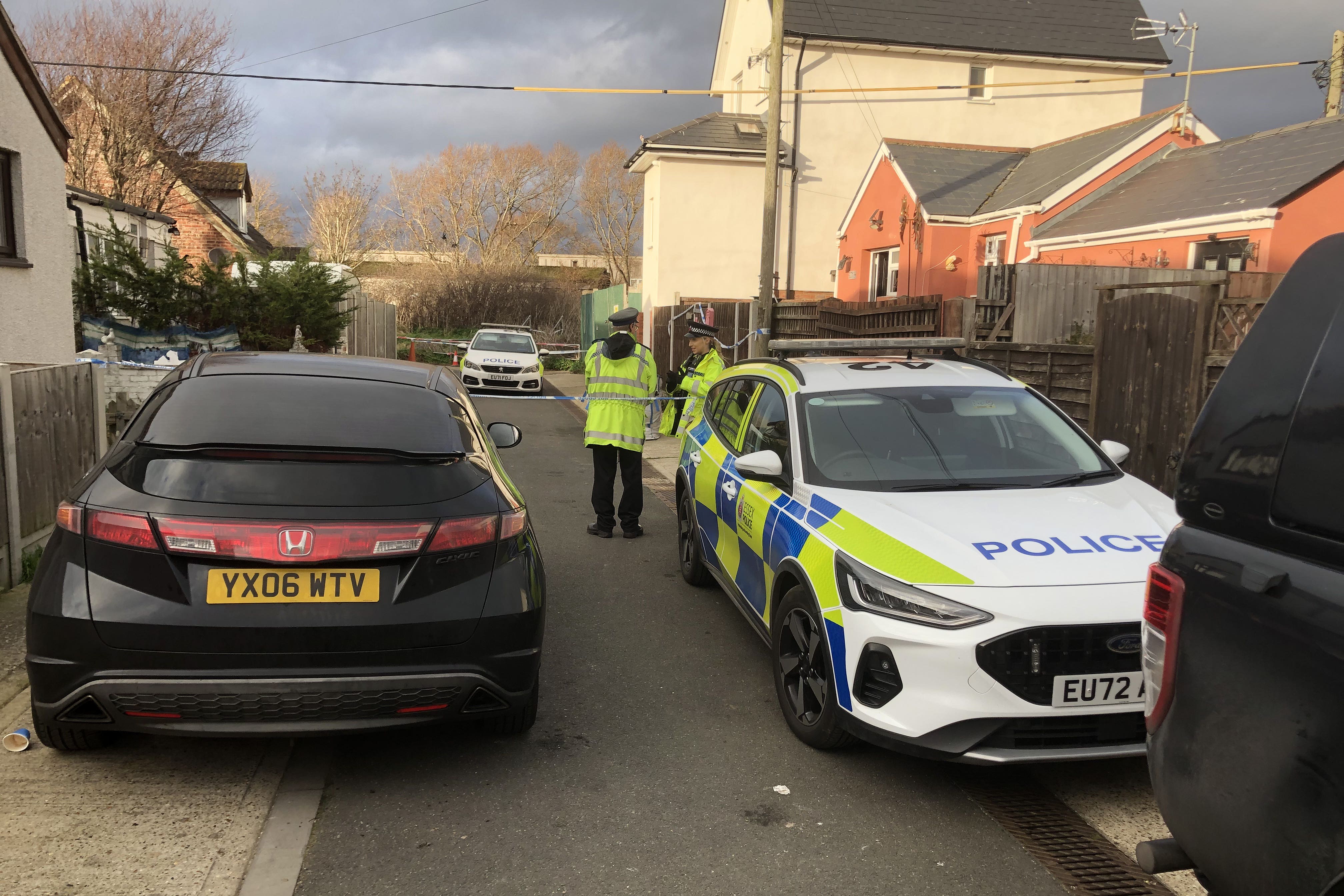 The police cordon in Hillman Avenue (Gwyn Wright/PA)