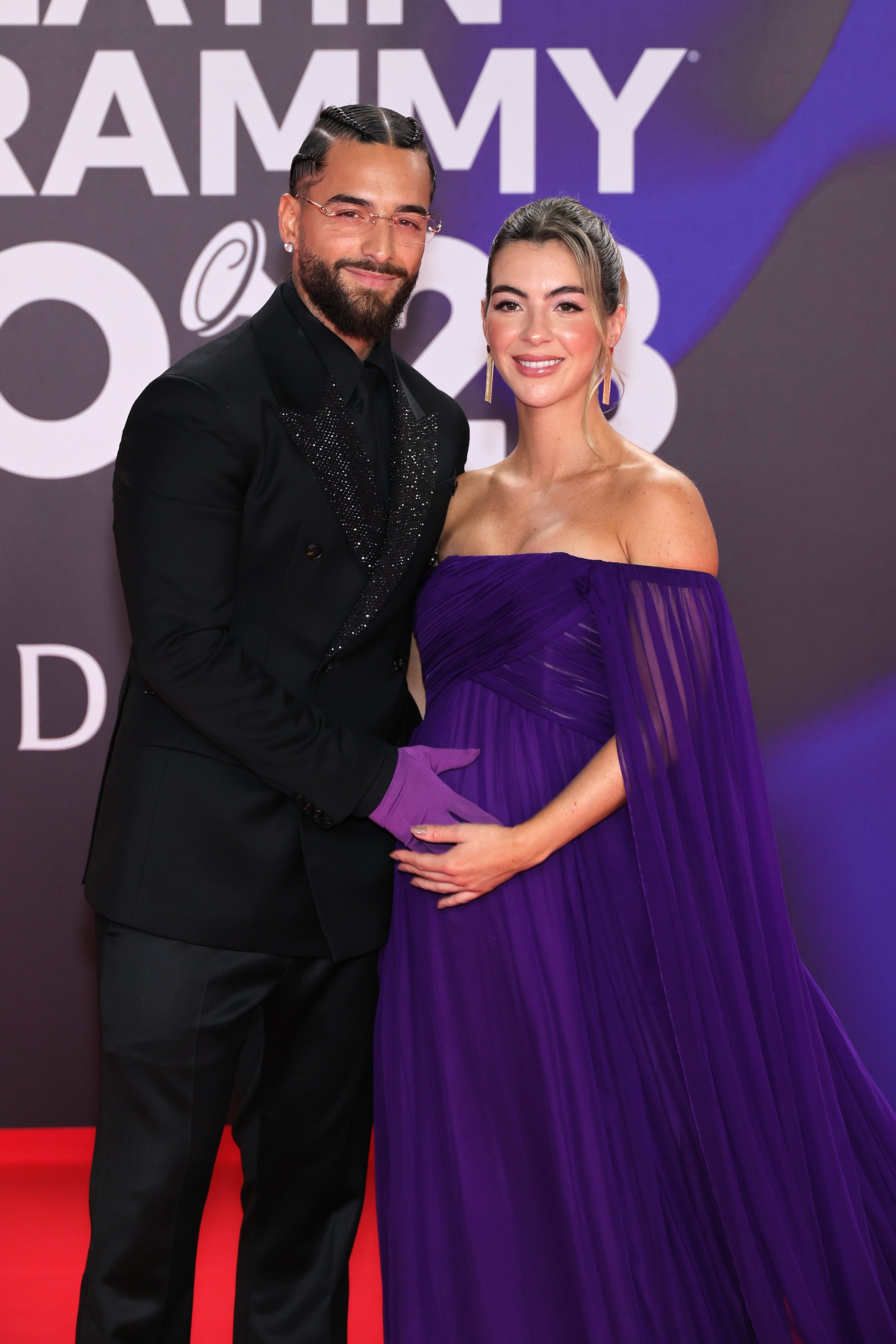 Maluma and Susana Gomez attend Latin Grammy Awards on 16 November 2023 in Seville, Spain