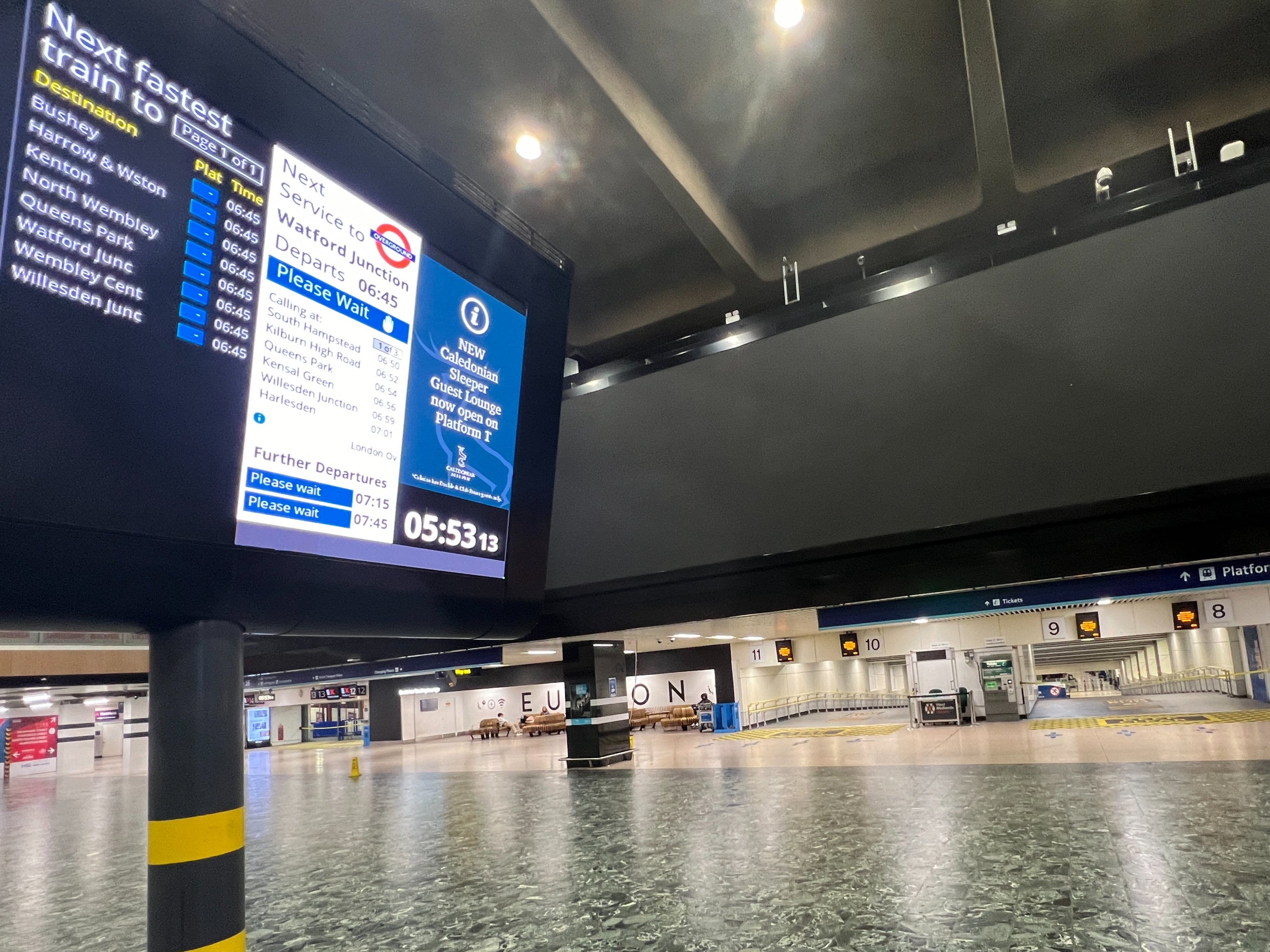 Empty quarter: London Euston early on 4 February, when all trains on London Northwestern Railway were cancelled due to an overtime ban