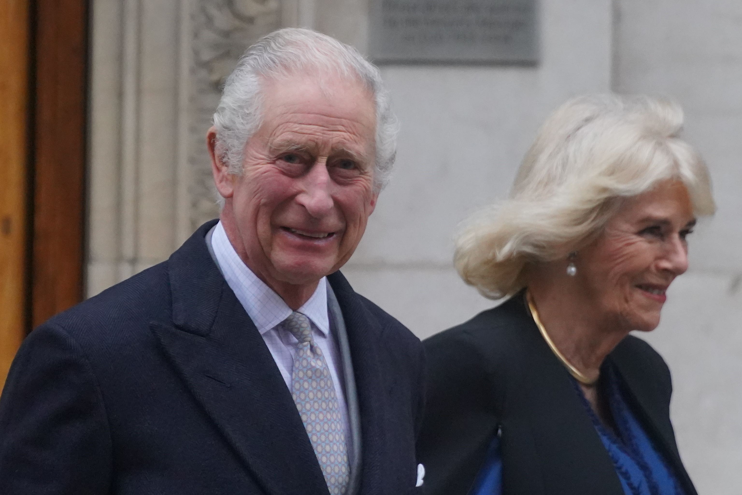 The King and Queen depart The London Clinic last week (Victoria Jones/PA)