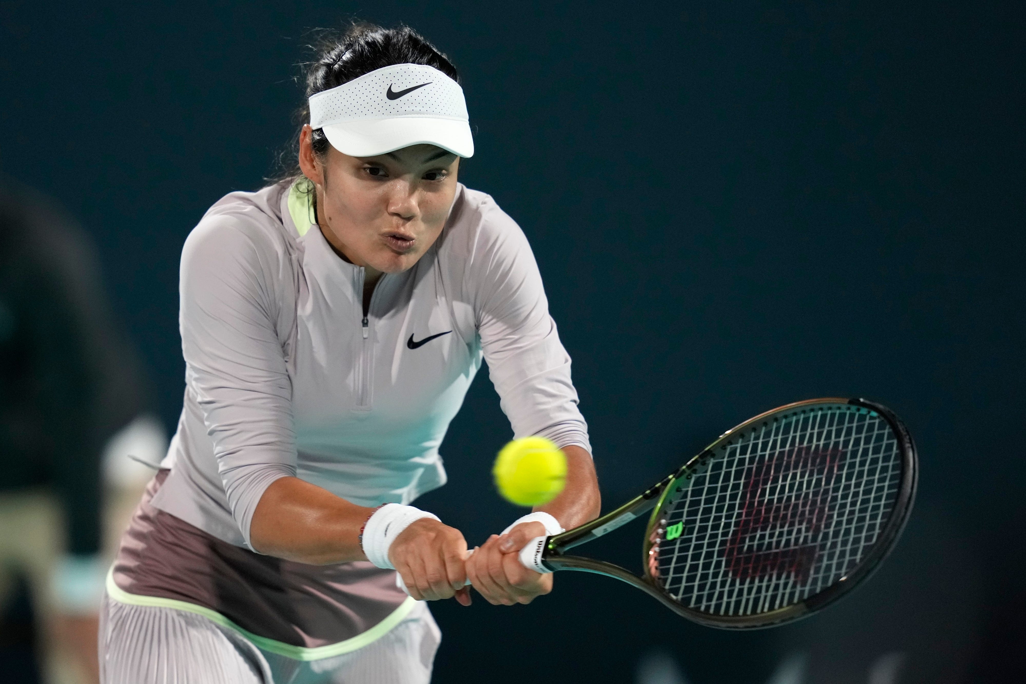 Emma Raducanu beat Marie Bouzkova in Abu Dhabi (Kamran Jebreili/AP).