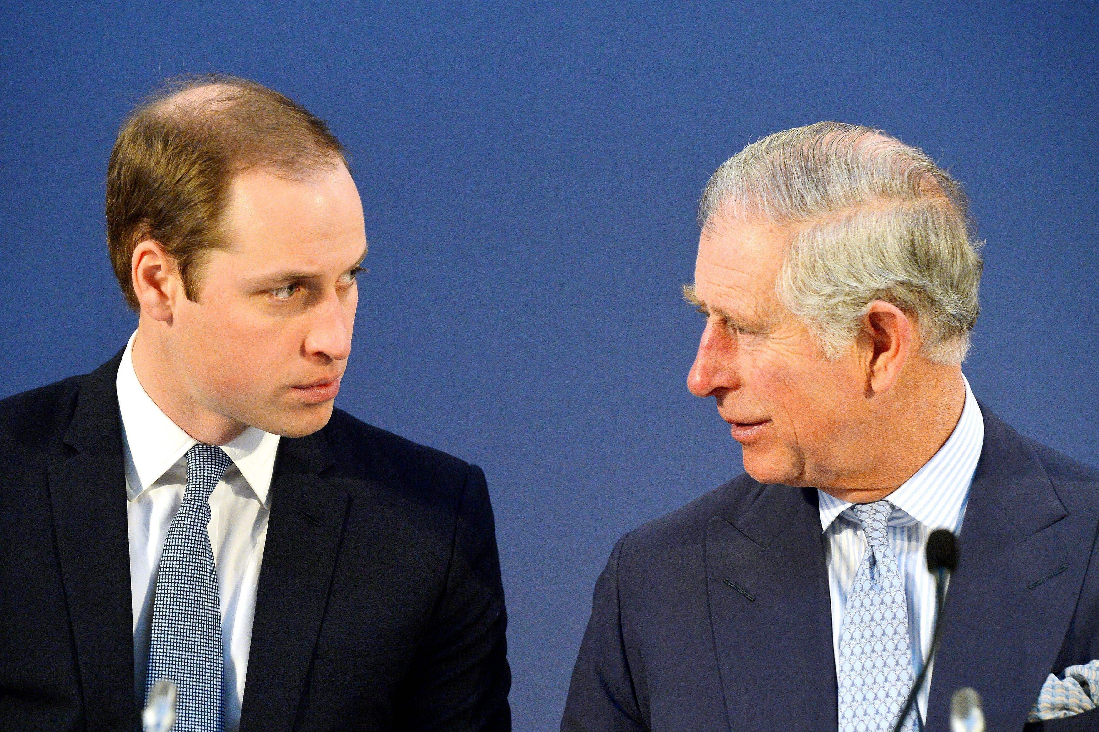 William and his father Charles (John Stillwell/PA)