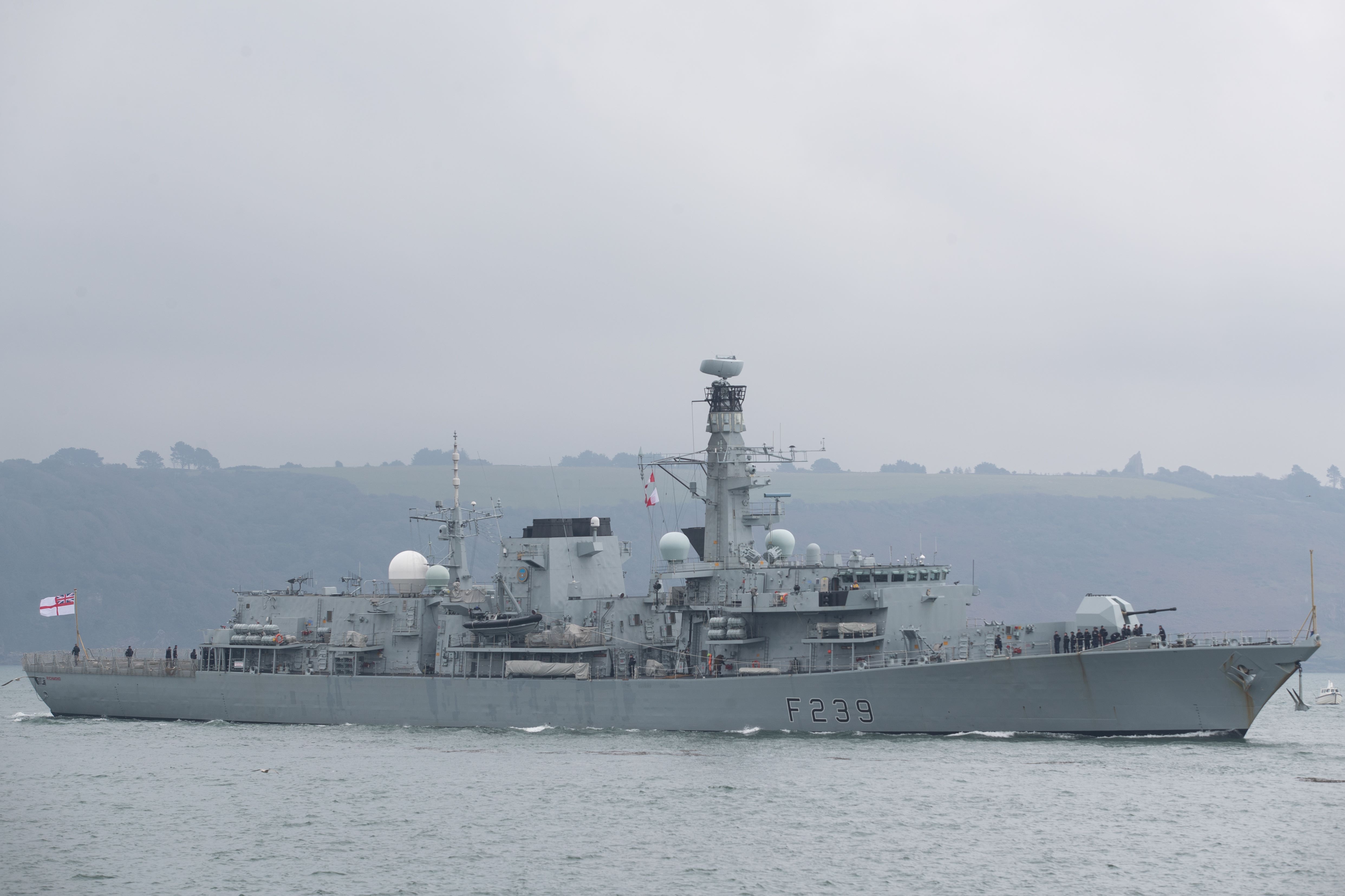 The Royal Navy vessel is a Type 23 frigate (Andrew Matthews/PA)