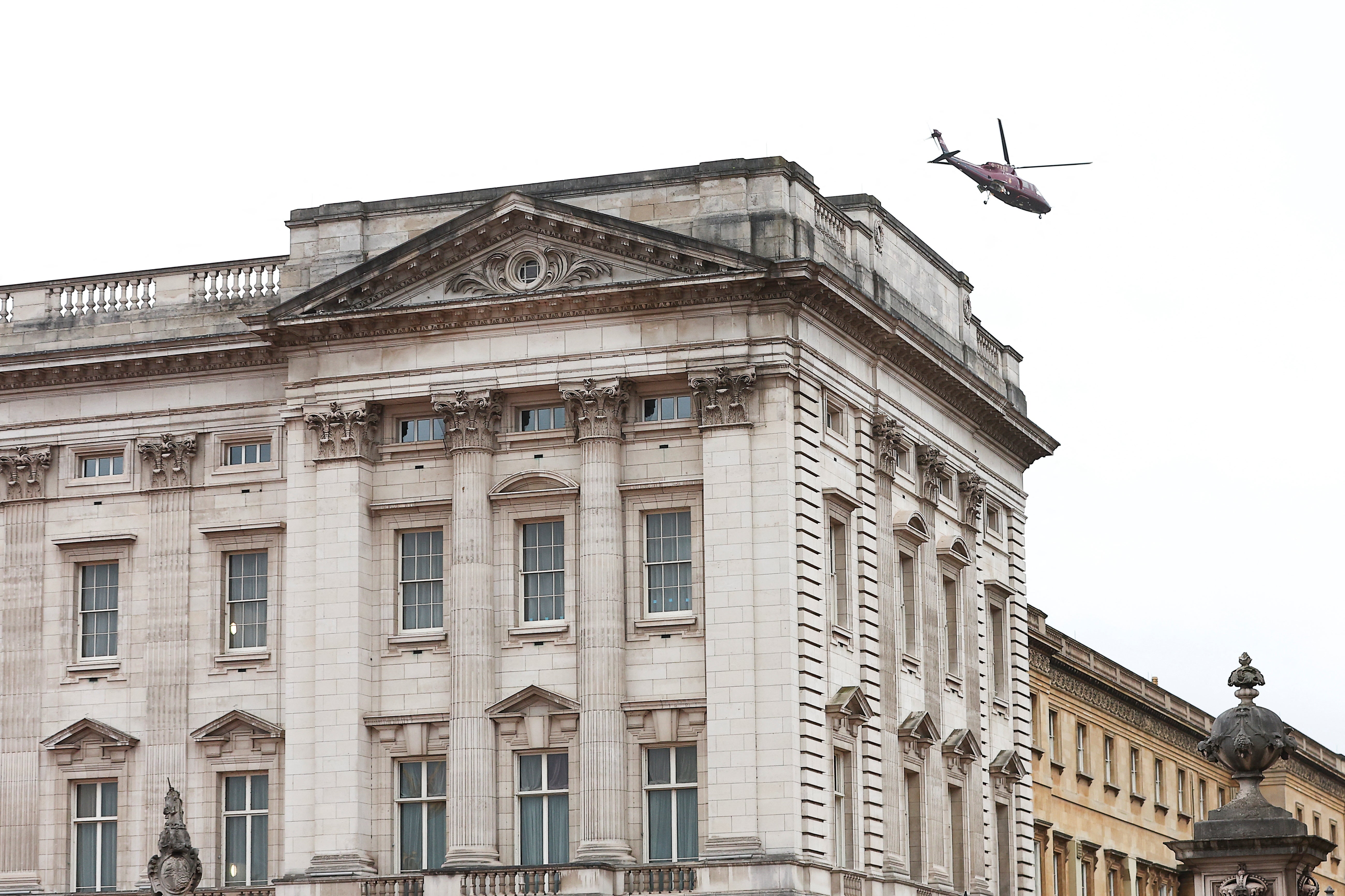 King Charles and Queen Camilla flew to their home in Sandringham on Tuesday by helicopter