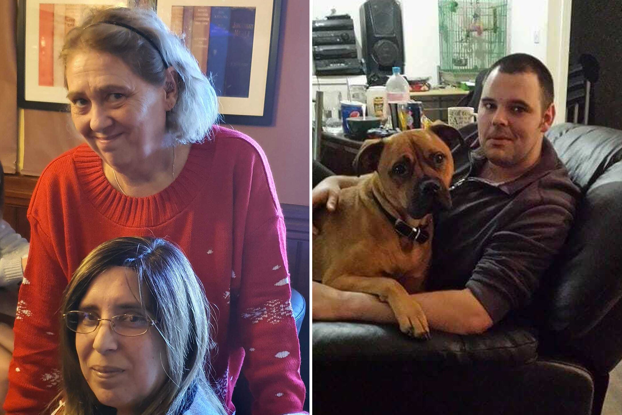 Carole Collins (top) with her daughter Nicky Wren (left) and Wayne Eastman on the right