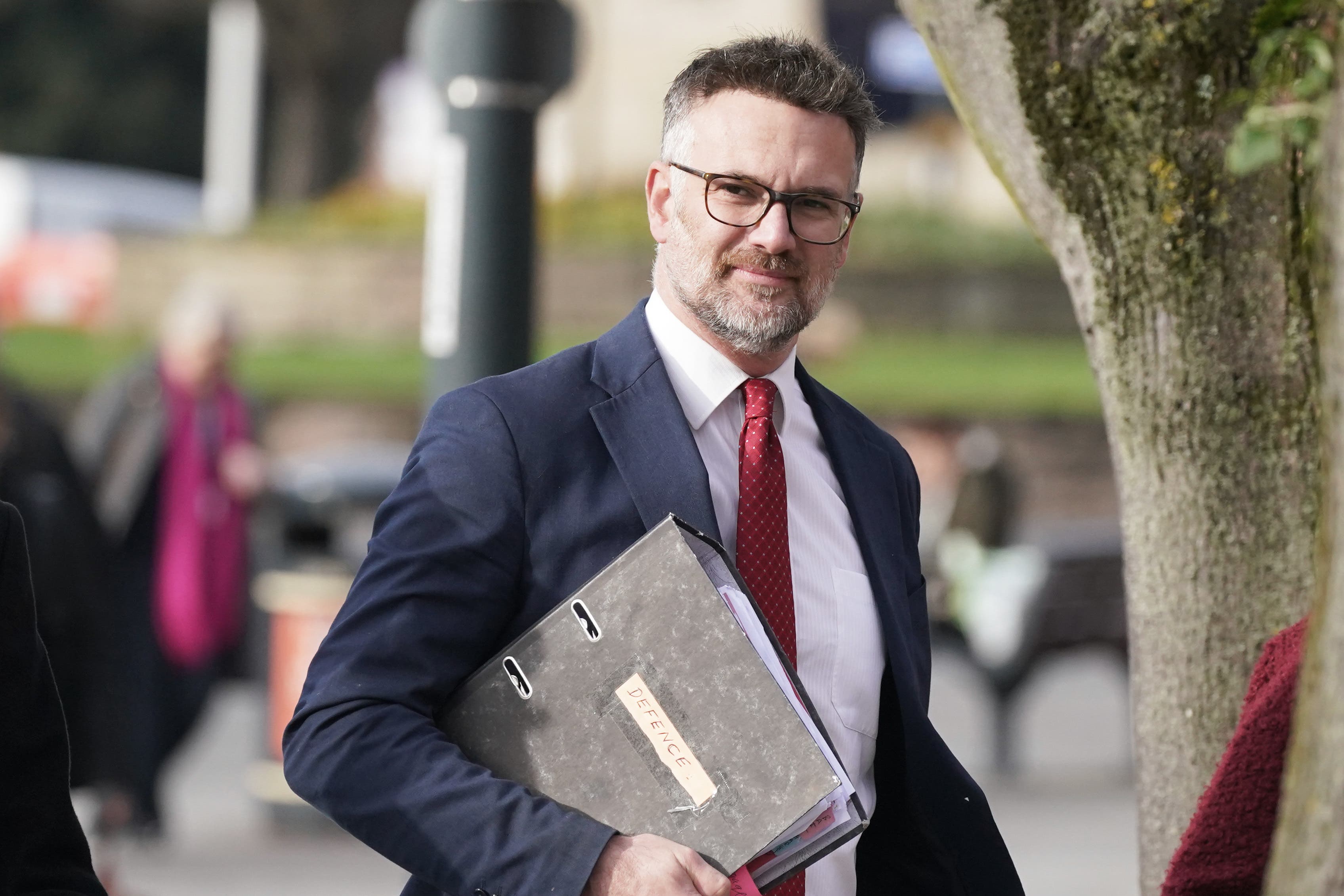 Bargain Hunt auctioneer Charles Hanson outside Derby Crown Court on Wednesday (Jacob King/PA)