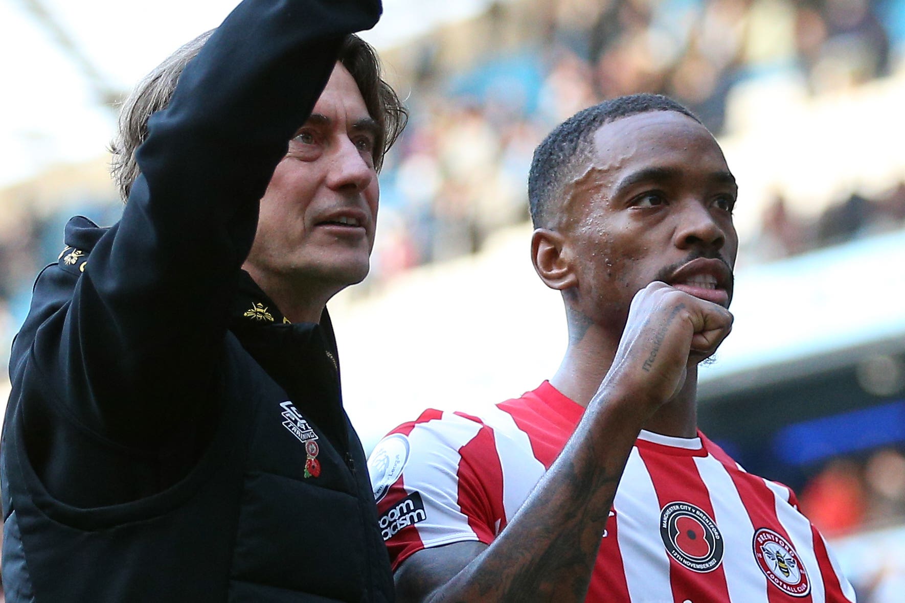 Thomas Frank (left) expects Ivan Toney to leave Brentford this summer (Nigel French/PA)