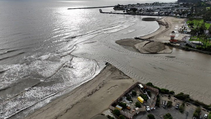 Floodwaters pour into Pacific Ocean after record rainfall drenches California