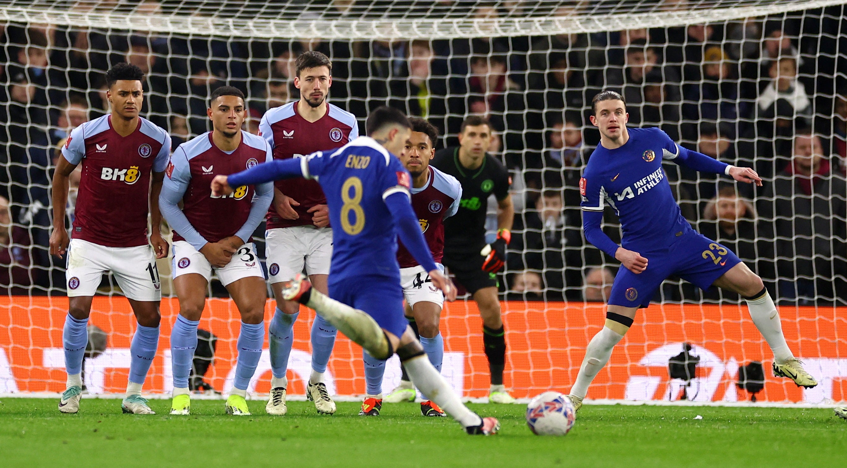 Enzo Fernandez scores a superb free kick for the Blues