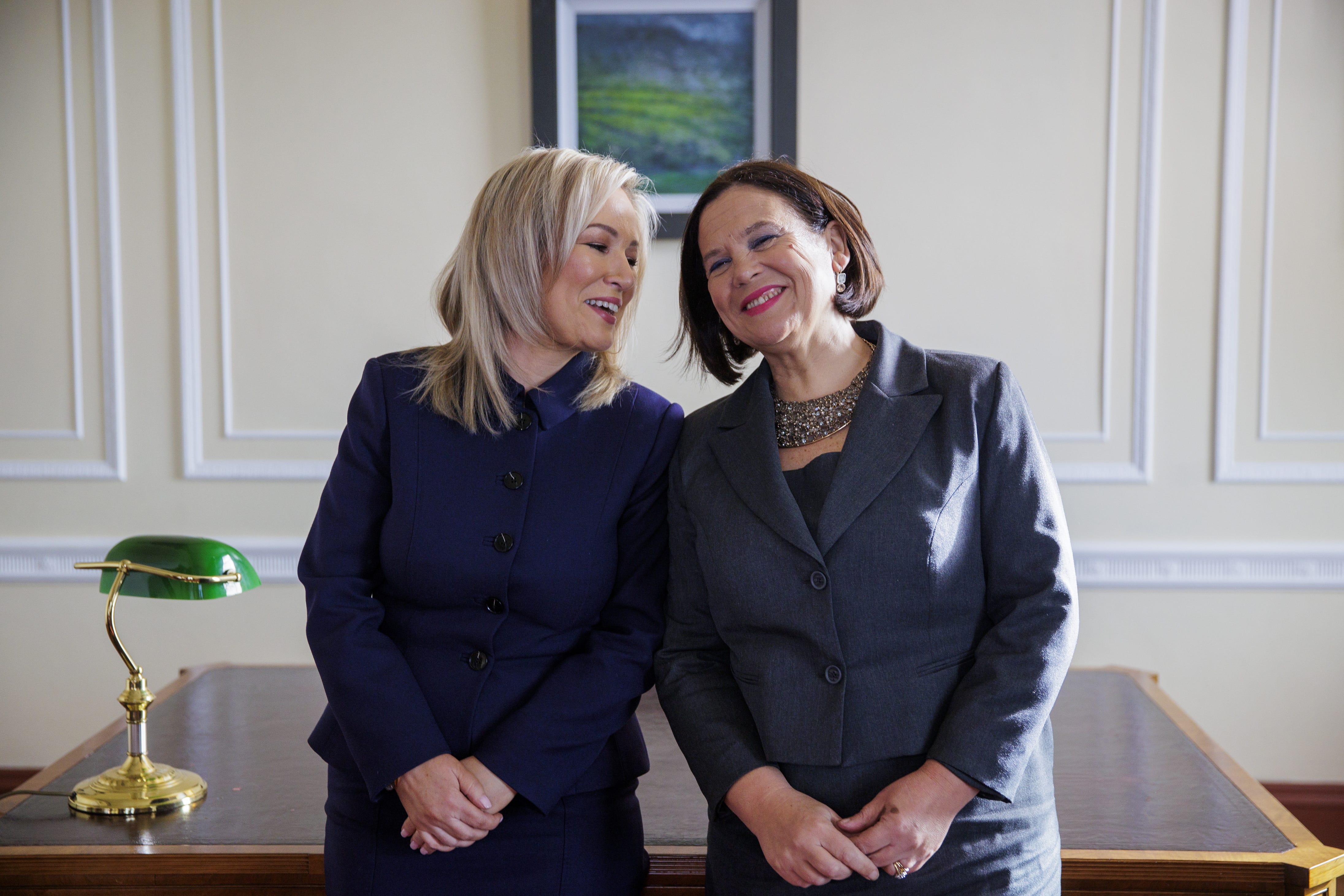 Michelle O’Neill and Mary Lou McDonald at Stormont (Liam McBurney/PA)