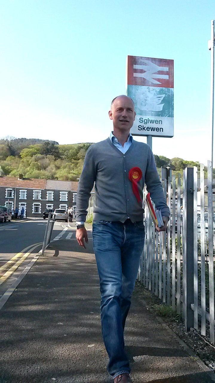 The Labour MP out on the campaign trail in Skewen, south Wales