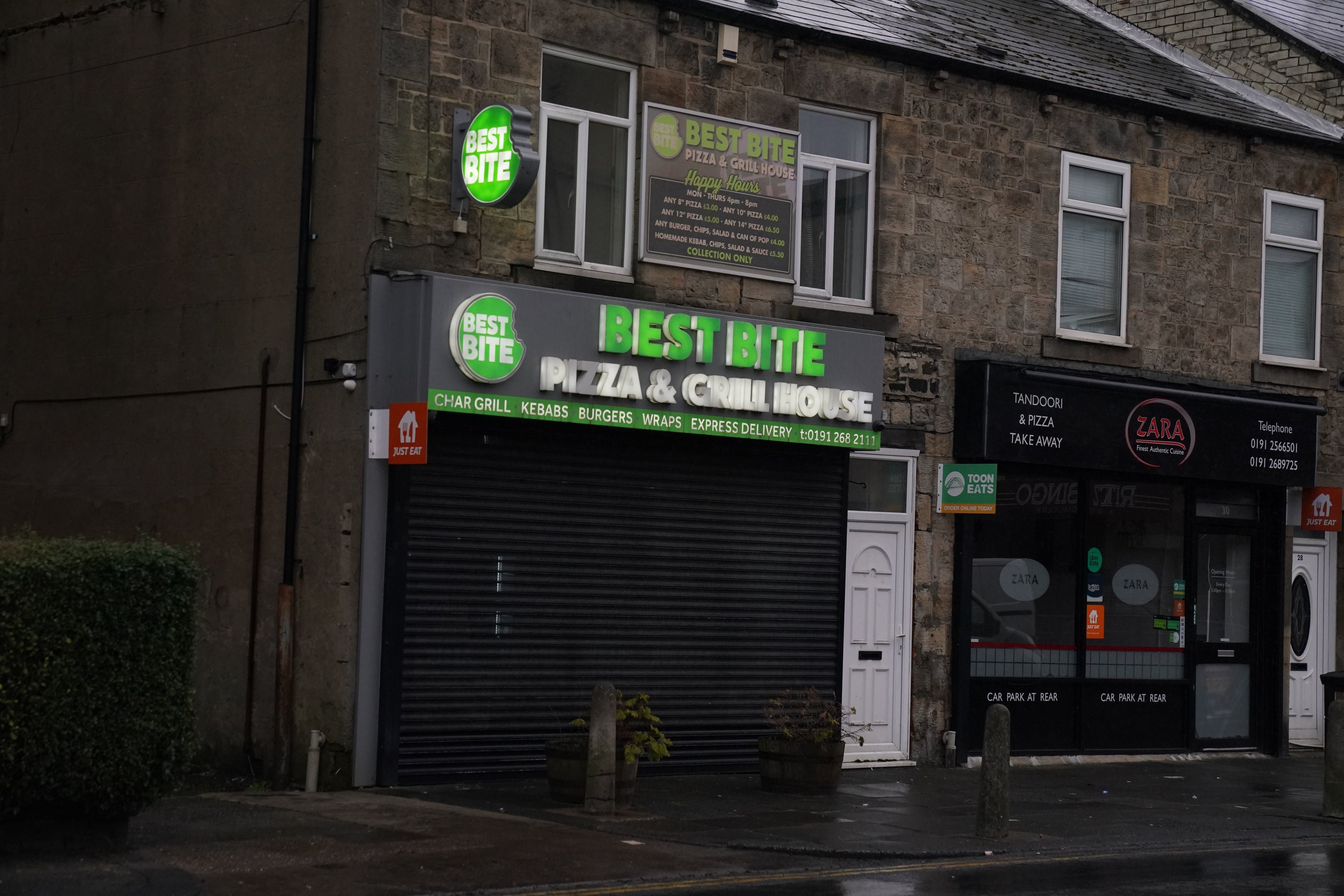 A view of the Best Bite pizza and grill house which was raided in Newcastle