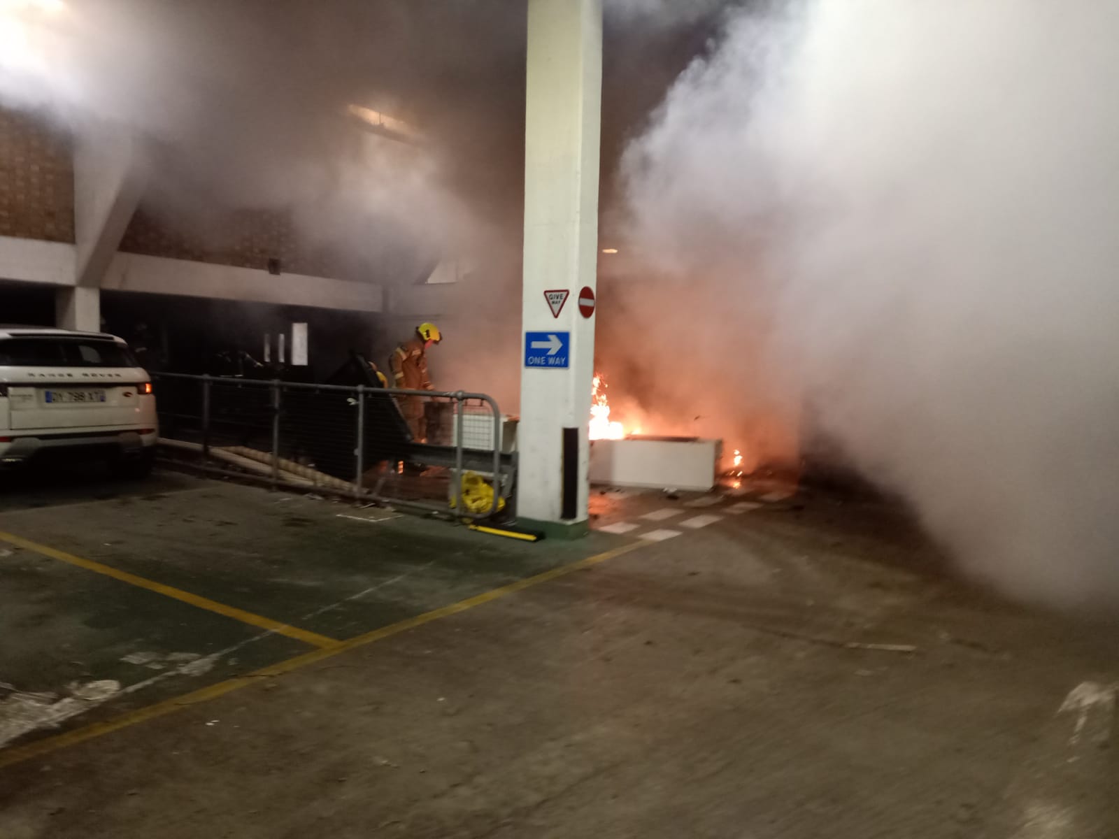 Another fire that broke out in the car park under Milford Towers flats