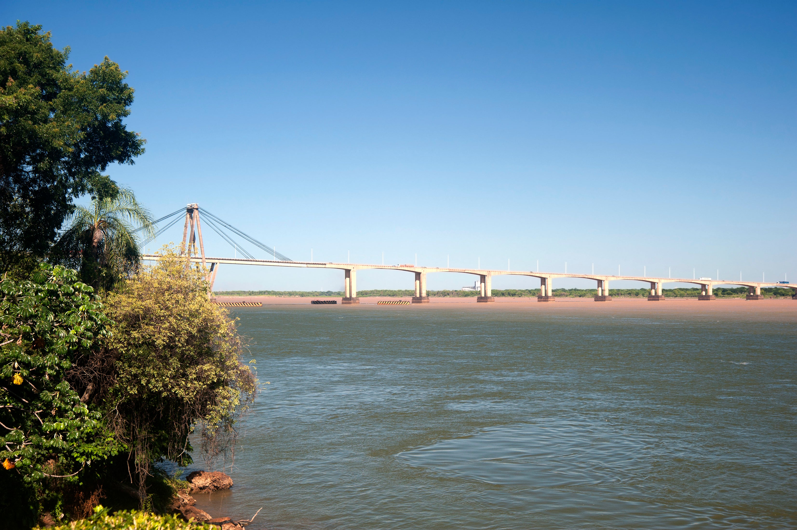 The General Manuel Belgrano Bridge joins Corrientes with Resistencia across the Parana